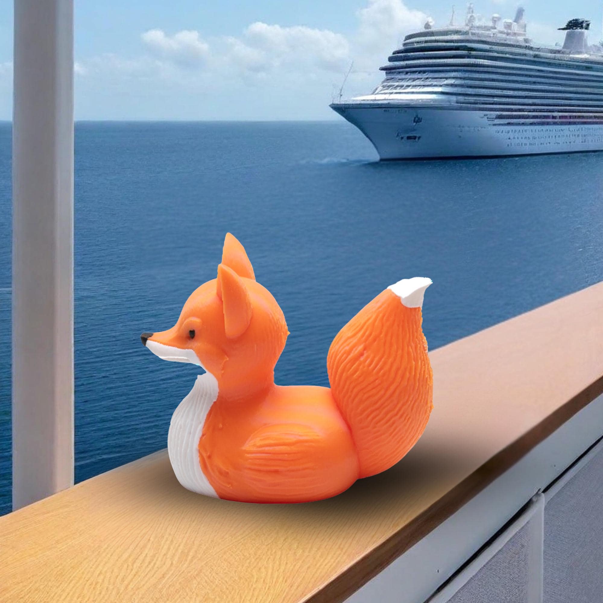 Fox Cruise Duck Gift Woodland Animal Hide and Seek Duck for Ship Adventures Party Favor Cake Topper Gift for Her Travel Keepsake Fox Duck