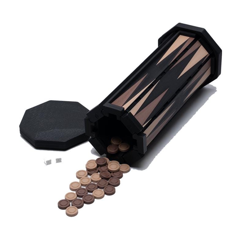 Portable Backgammon Set Gift for Traveler Roll Up Compact Game Packs Easily for Plane Cruise and Camping Game Waterproof for Outdoor Play