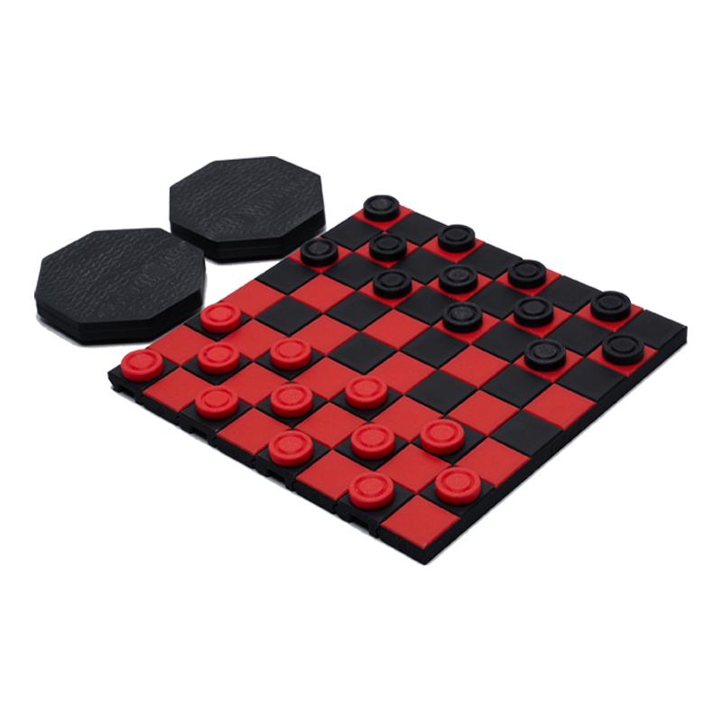 Chess & Checker Set Compact Gift for Him Travel Roll Up Case Packs Easily in Backpack for Plane Waterproof Fun on Cruise and Camping Gift