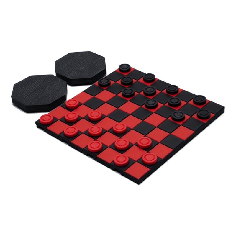 Chess & Checker Set Compact Gift for Him Travel Roll Up Case Packs Easily in Backpack for Plane Waterproof Fun on Cruise and Camping Gift