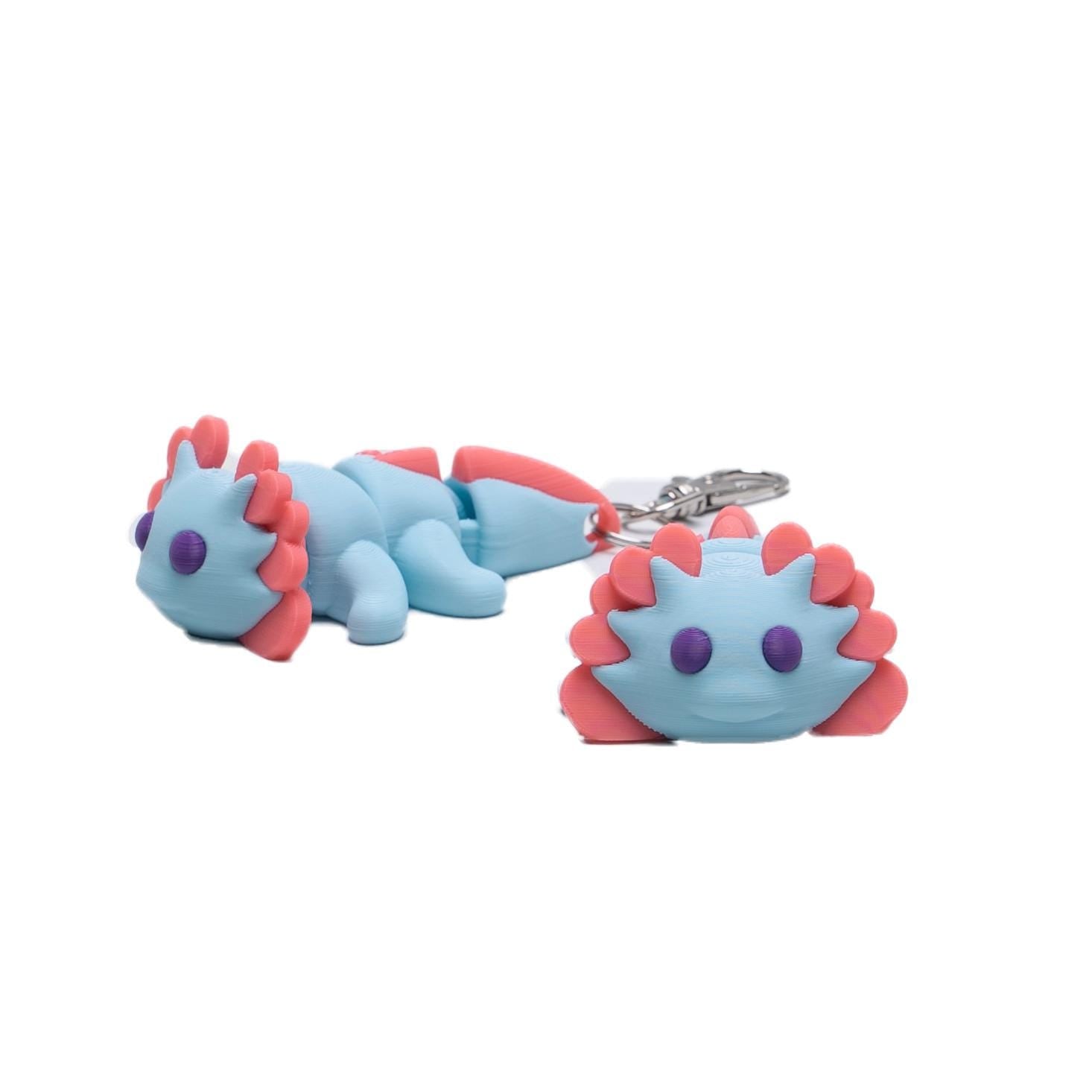 Biggie Axolotl Jiggler Toy Wearable 3D Articulated Clip On Backpack Buddy Non Toxic Washable No Small Part Gift for Kids Party Favor Cake