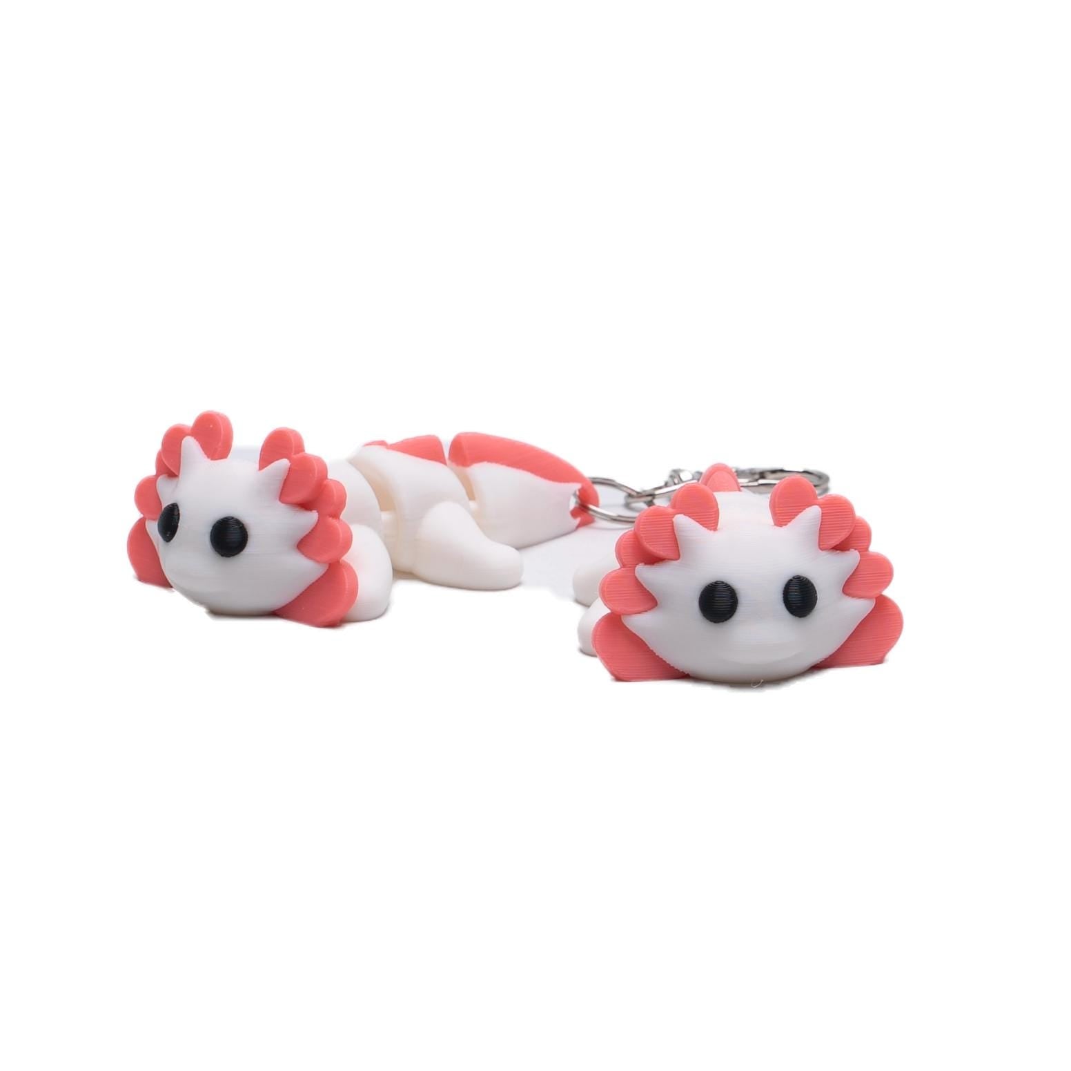 Biggie Axolotl Jiggler Toy Wearable 3D Articulated Clip On Backpack Buddy Non Toxic Washable No Small Part Gift for Kids Party Favor Cake