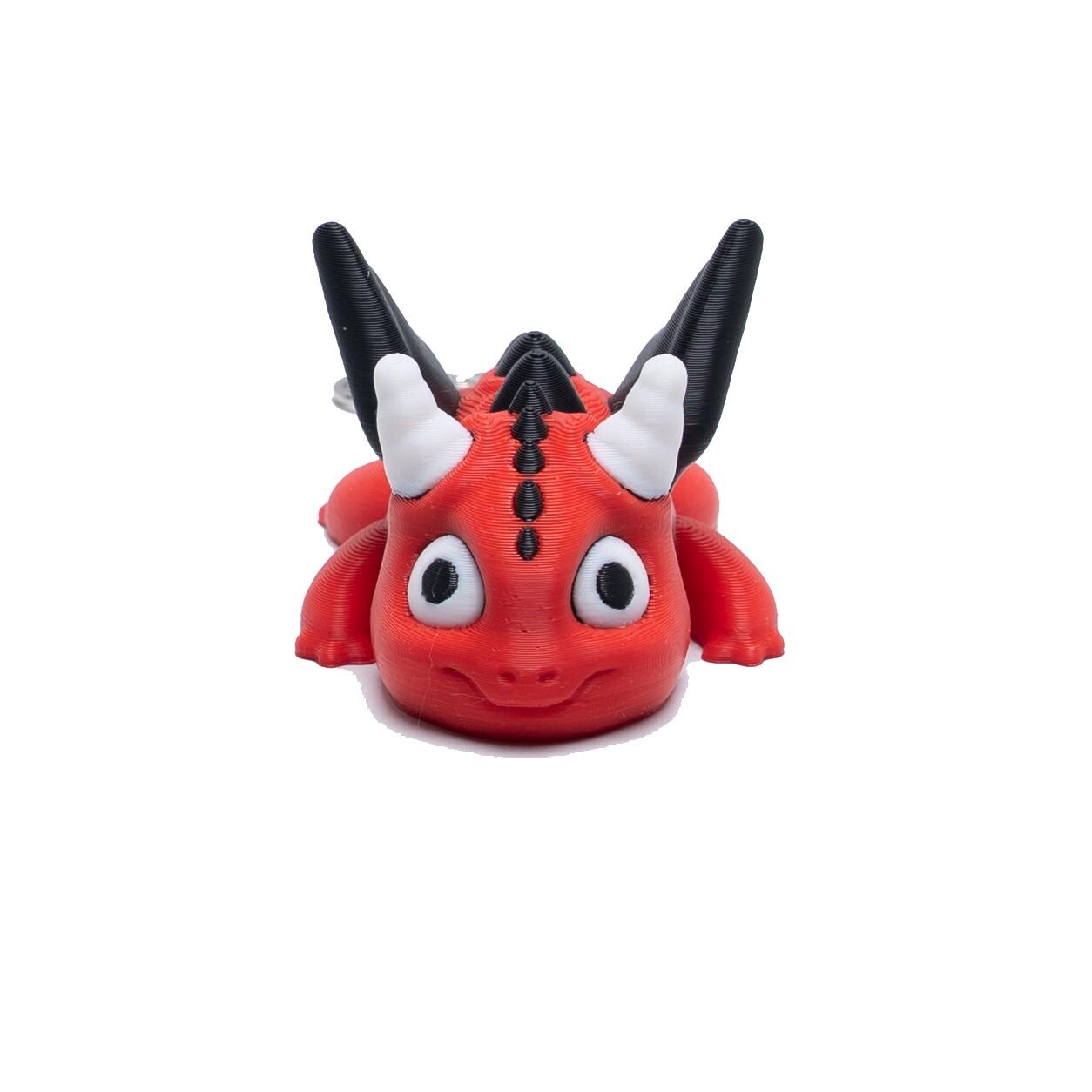 Biggie Dragon Jiggler Pet Toy Wearable 3D Articulated Clip On Backpack Buddy Non Toxic Washable No Small Part Gift for Kids Party Favor
