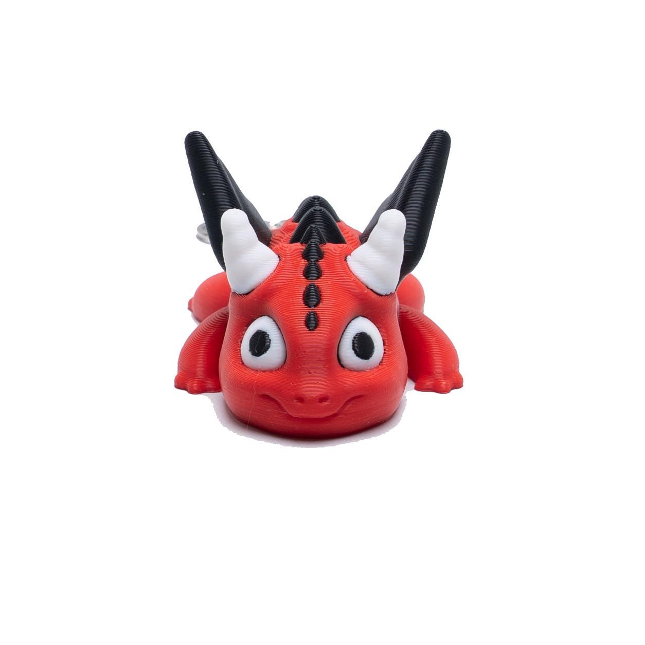 Biggie Dragon Jiggler Pet Toy Wearable 3D Articulated Clip On Backpack Buddy Non Toxic Washable No Small Part Gift for Kids Party Favor