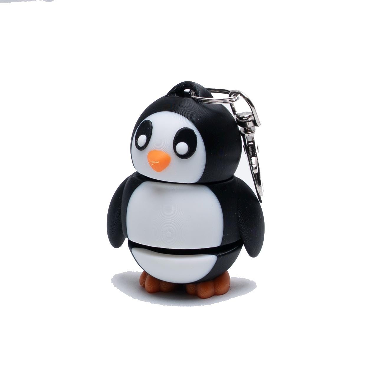 Biggie Penguin Jiggler Pet Toy Wearable 3D Articulated Clip On Backpack Buddy Non Toxic Washable No Small Part Gift for Kids Party Favor