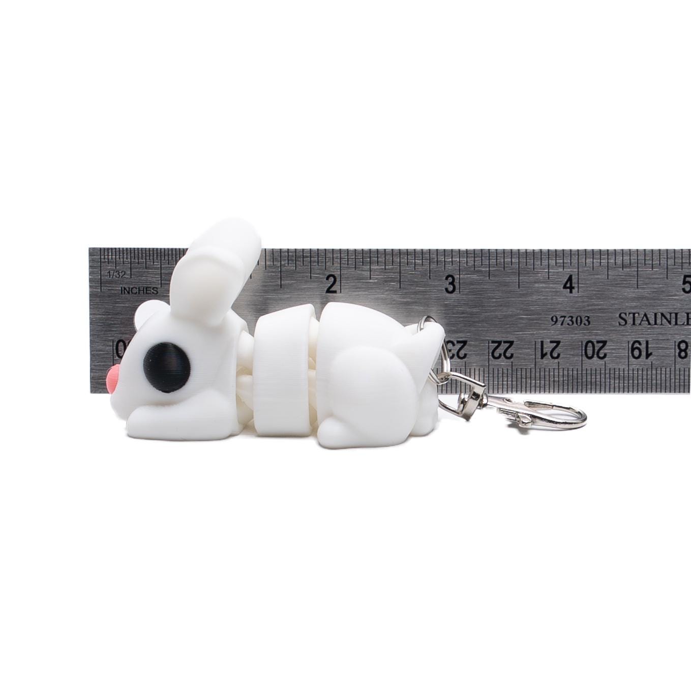 Bunny Rabbit Fidget Flexi Toy 3D Articulated Clip On Backpack Fun Gift for Kids Back to School Teacher Reward Favors Fun Zipper Pull Fidget