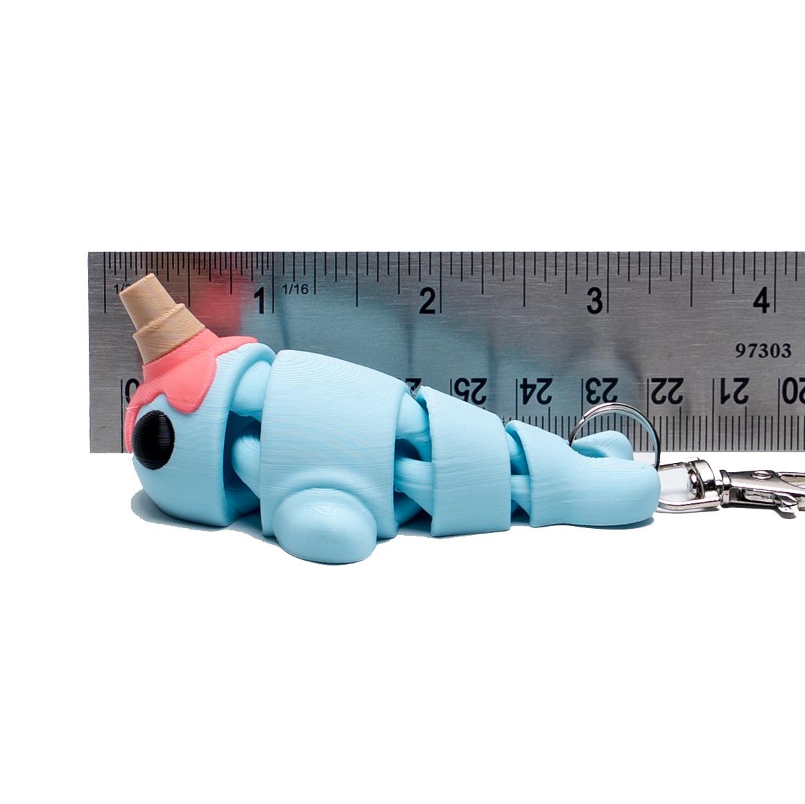 Narwhal Fidget Pocket Animal Play Toy Gift for Kids Narwhal Whimsical Ice Cream Cone Articulated 3D Backpack Charm Favor Girls Birthday Idea