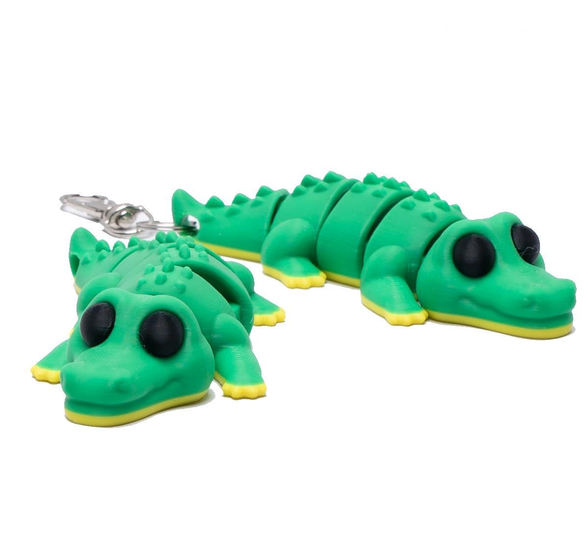 Flexi Alligator Toy and Gift for UF Gator Fans Articulated Gator Keychain Clip On Fun Gift for Kids and Florida Souvenir Fidget for Stress