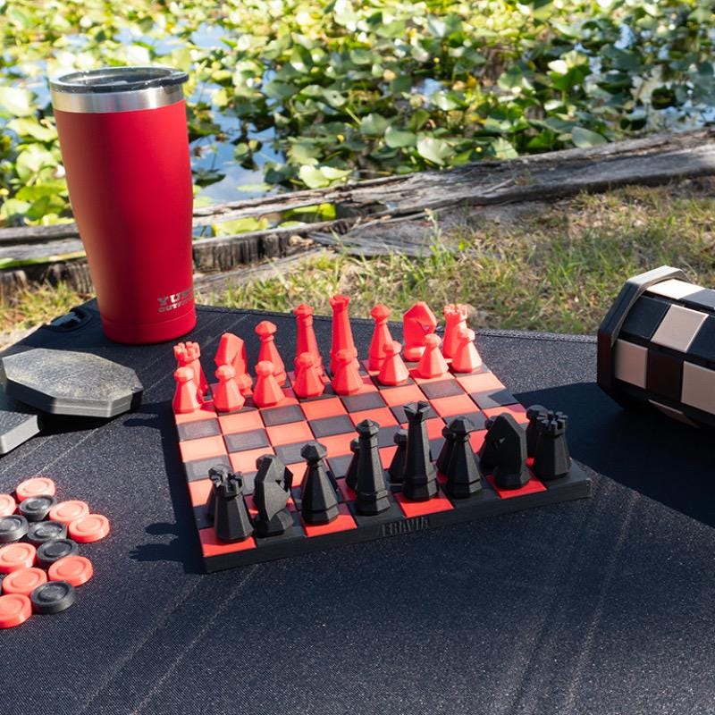 Travel Chess Set Portable Chess and Checker Game Gift Roll-Up Family Travel Game Fun for All Ages Easy Pack for Road Trip Activity Ideas