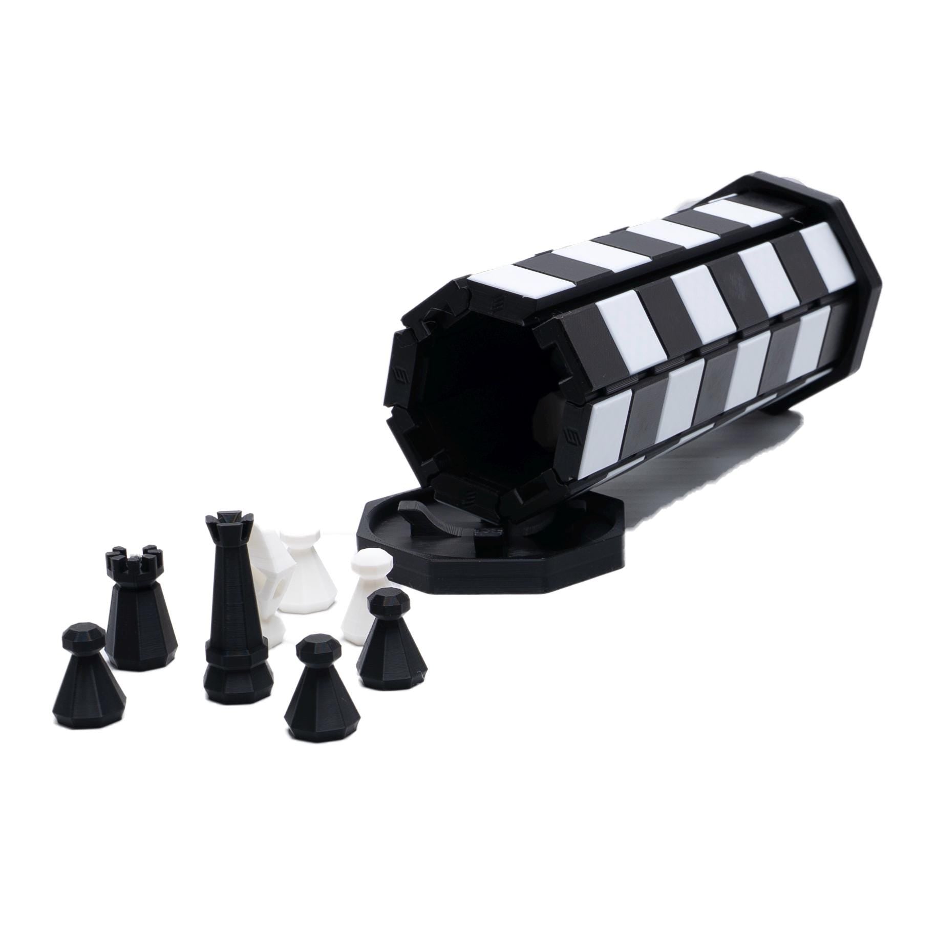 Chess and Checker Game Gift for Chess Player Roll-Up Portable Family Travel Game for Camping Hotel Road Trip Activity Idea Fun for All Ages