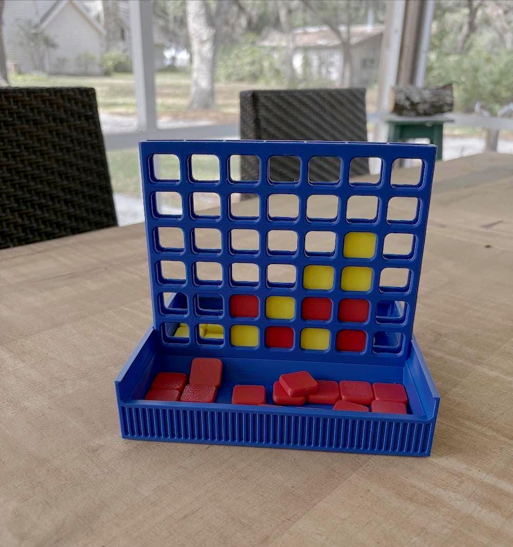 Gift for Game Lovers 4-in-a-Row Portable Game for Car Trip Activity Idea Gift for Teen Camp Travel Game for Outdoor Poolside Game for Kids