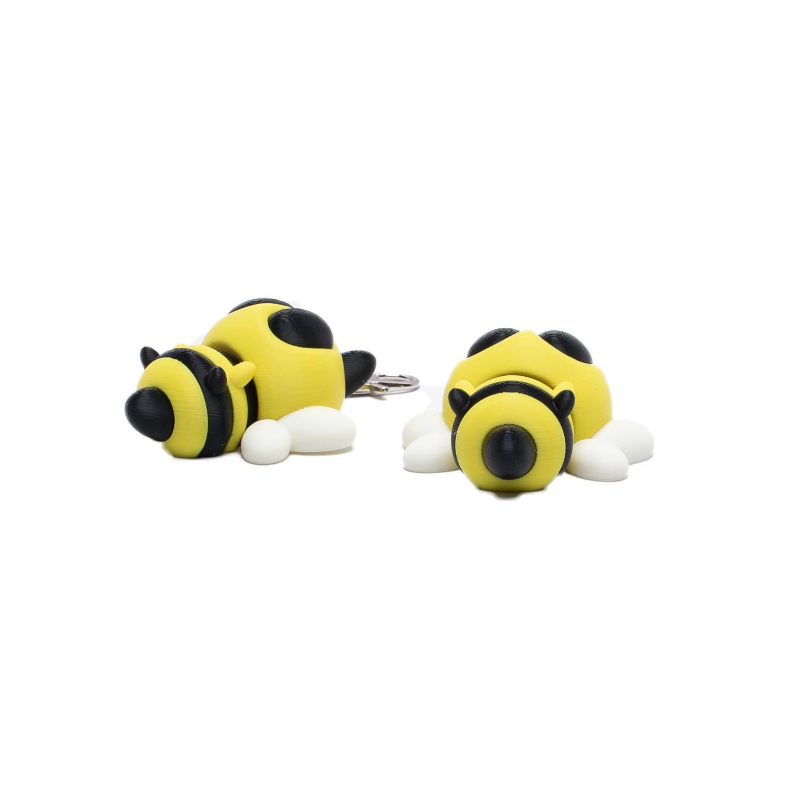 Biggie Bumble Bee Jiggler Toy Wearable 3D Articulated Clip On Backpack Buddy Non Toxic Washable No Small Part Gift for Kids Party Favor