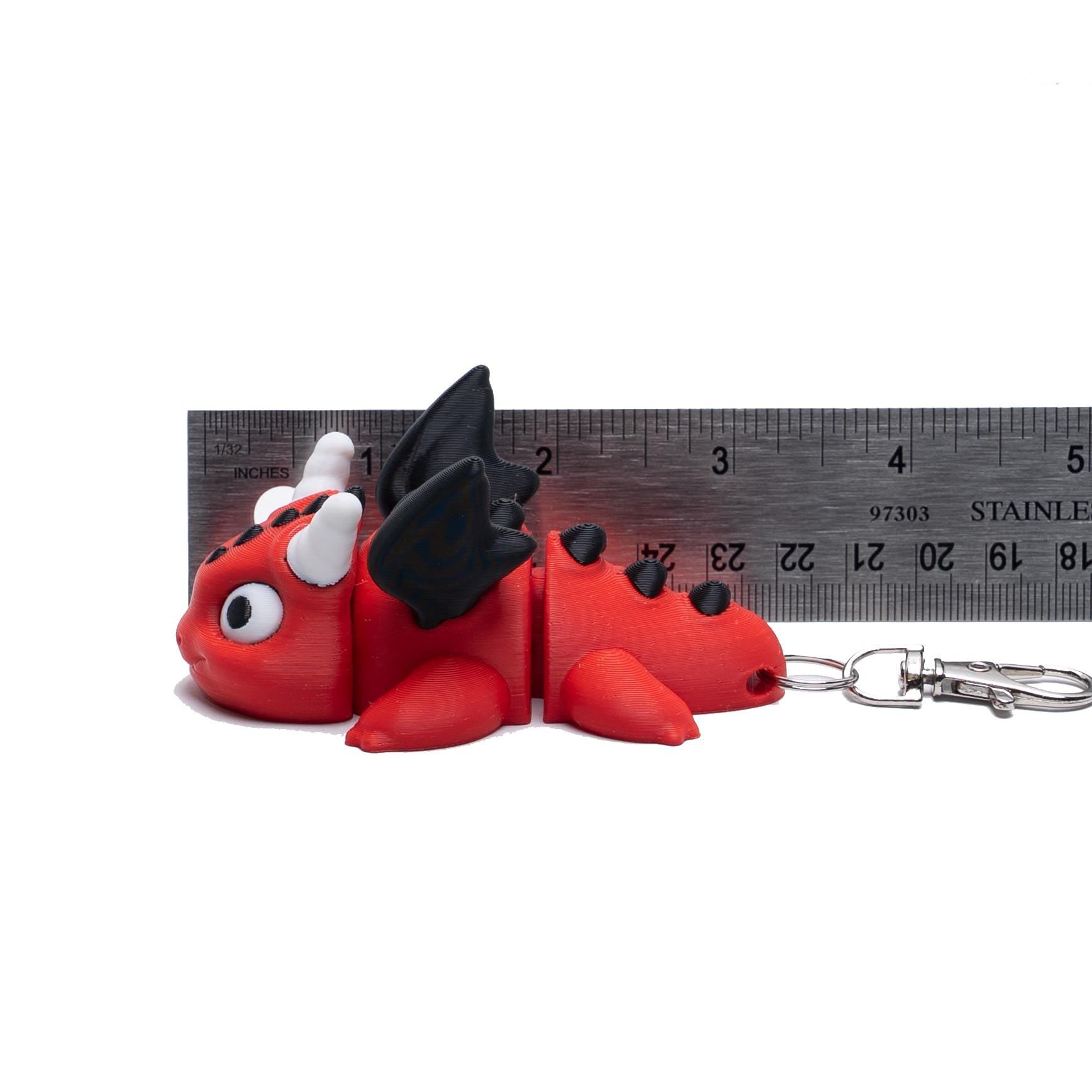 Biggie Dragon Jiggler Pet Toy Wearable 3D Articulated Clip On Backpack Buddy Non Toxic Washable No Small Part Gift for Kids Party Favor