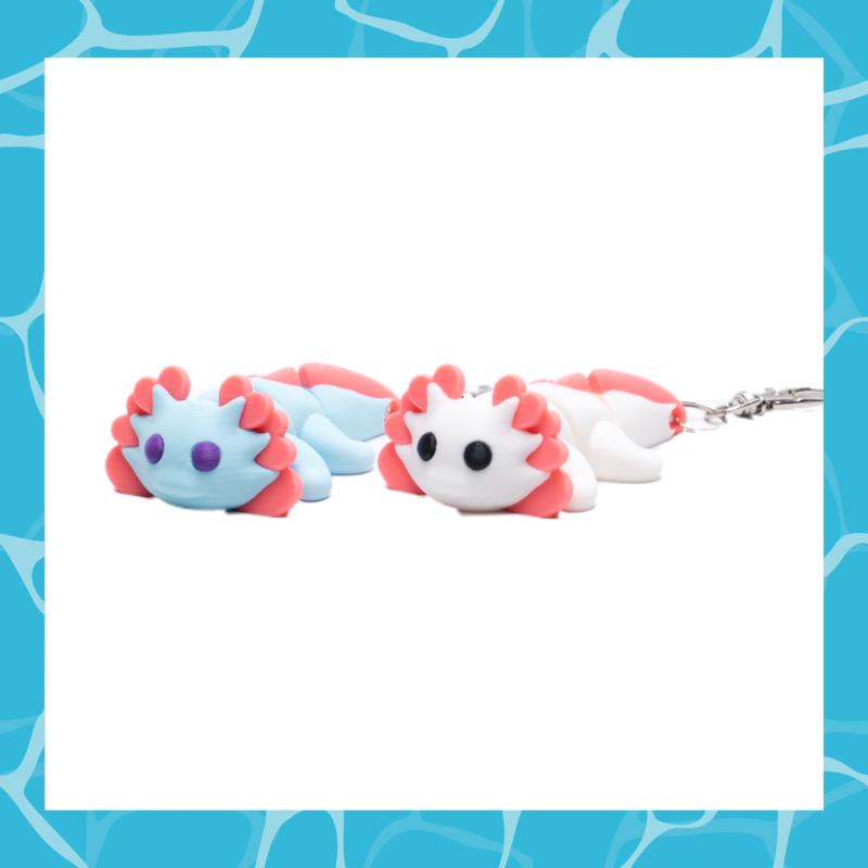 Biggie Axolotl Jiggler Toy Wearable 3D Articulated Clip On Backpack Buddy Non Toxic Washable No Small Part Gift for Kids Party Favor Cake