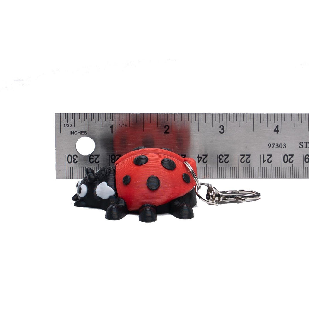 Ladybug Good Luck Charm Fidget 3D Articulated Keychain Clip On Backpack Fun Garden Accessory or Tea Party Decoration Hostess Gift Ladybug