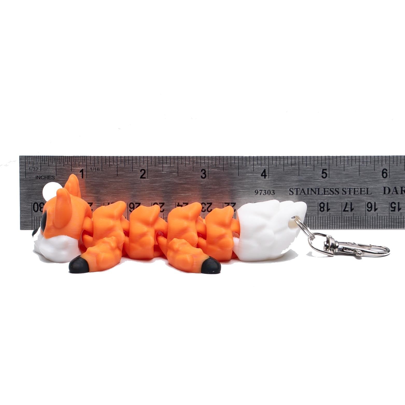 Gift for Kids Fox Flexi Fidget Toy for Stress Free Play with Articulated Jiggle Pal Clip to Backpack School and Camp Bag Friendly Fox Pet