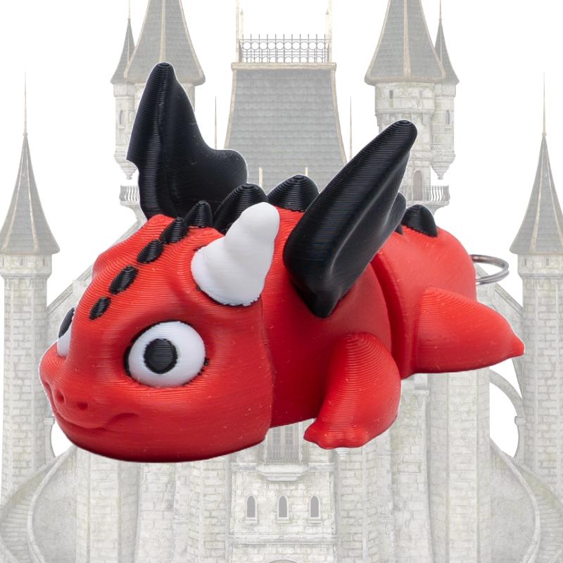 Biggie Dragon Jiggler Pet Toy Wearable 3D Articulated Clip On Backpack Buddy Non Toxic Washable No Small Part Gift for Kids Party Favor