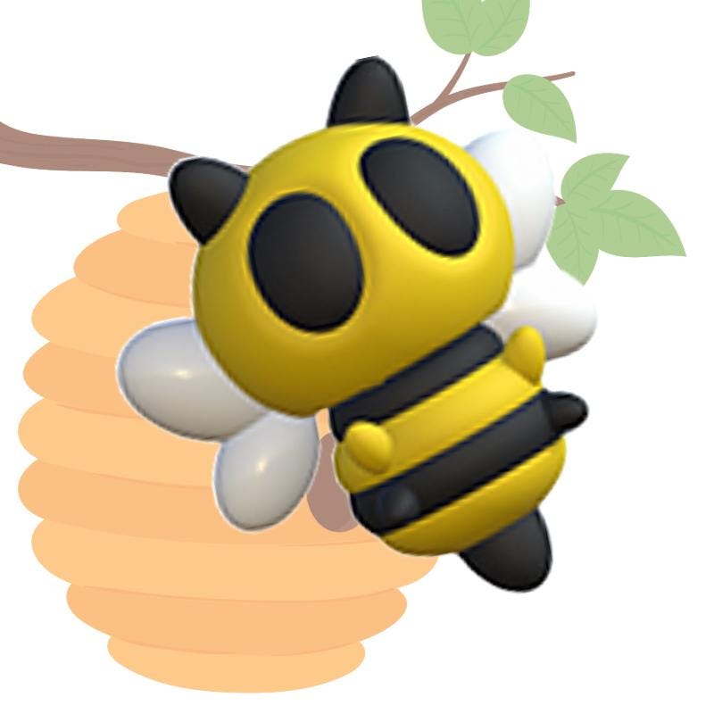 Biggie Bumble Bee Jiggler Toy Wearable 3D Articulated Clip On Backpack Buddy Non Toxic Washable No Small Part Gift for Kids Party Favor