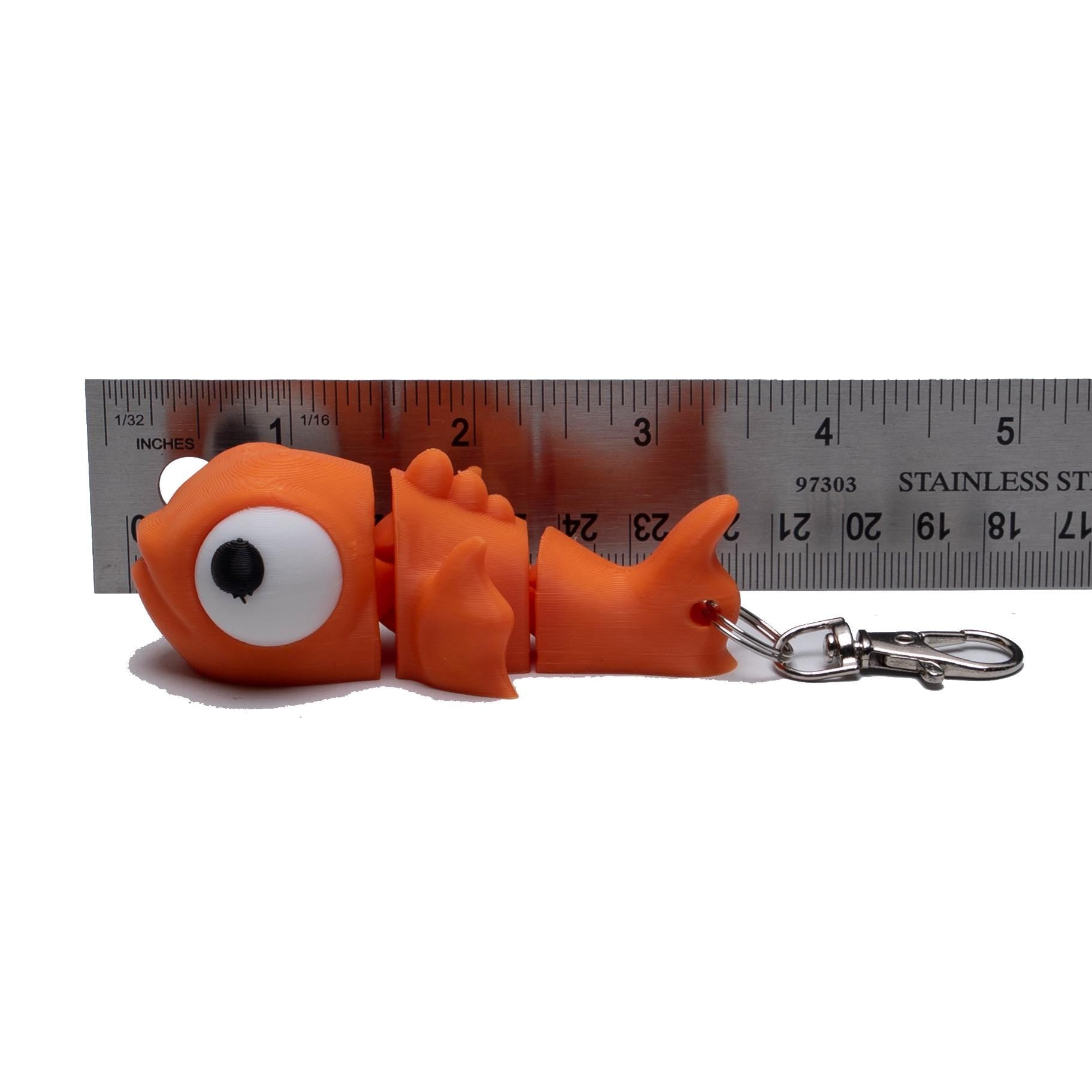 Biggie Gold Fish Jiggler 3D Articulating Clip On Wearable Toy for Backpacks Jackets and Handbag Charm