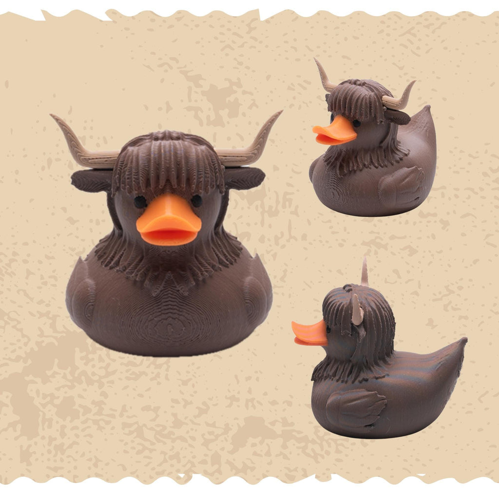 Highland Cow Cruise Duck Cute Collectible Hide and Seek Duck for Ship Adventures Rustic Farm Animal Duck Favor Souvenir Travel Gift for Her