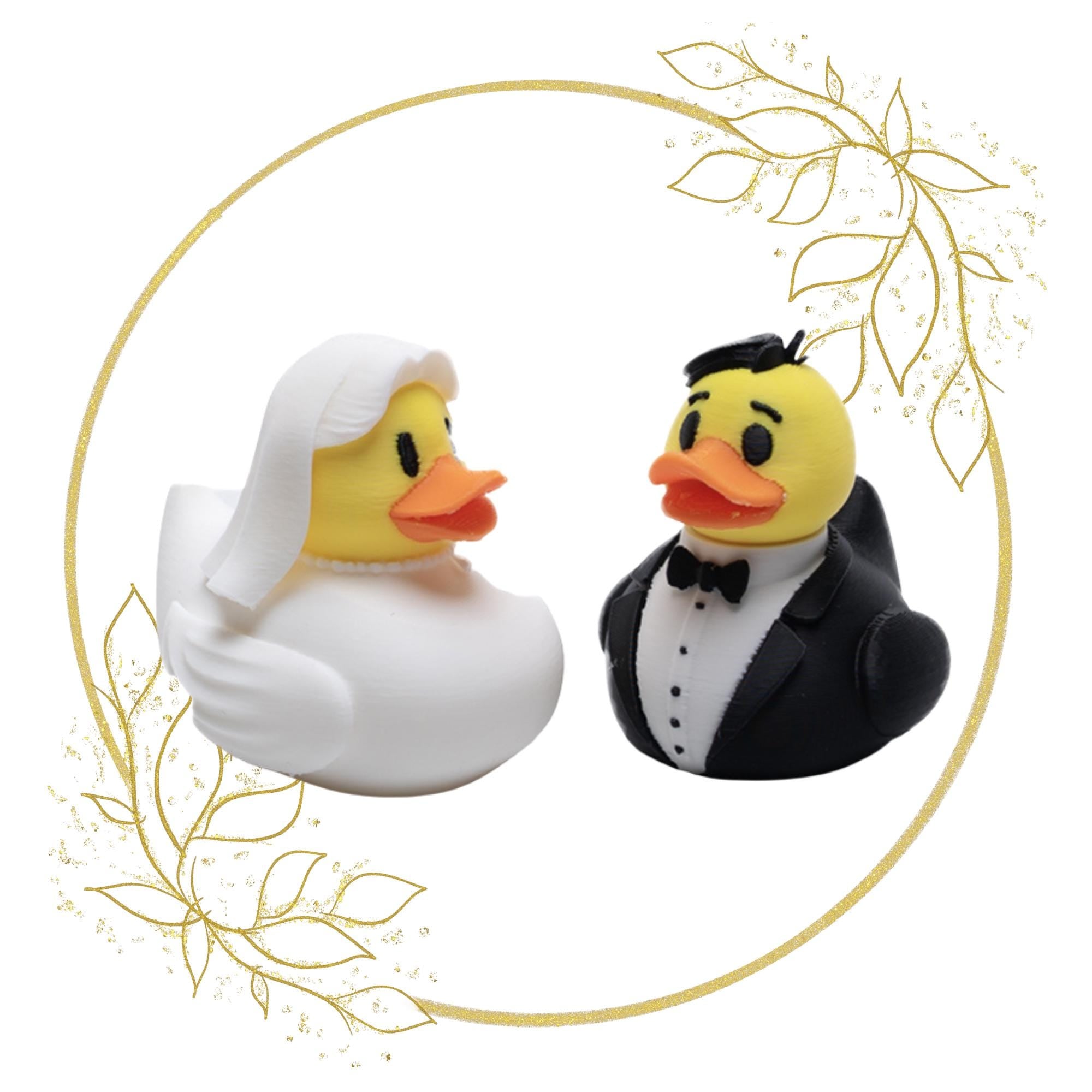 Bride and Groom Duck for 4x4 Ducking Fans Rustic Wedding Favor Groom Cake Topper Bridal Shower Keepsake Dashboard Ducks for Off-Road Couples