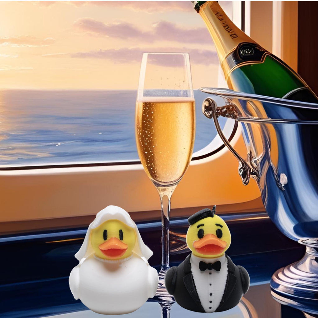 Bride and Groom Cruise Ducks Gift Rustic Wedding Favor for Ship Honeymoon or Bridal Party Souvenir Groom Cake Topper Cute Cruise Duck Find