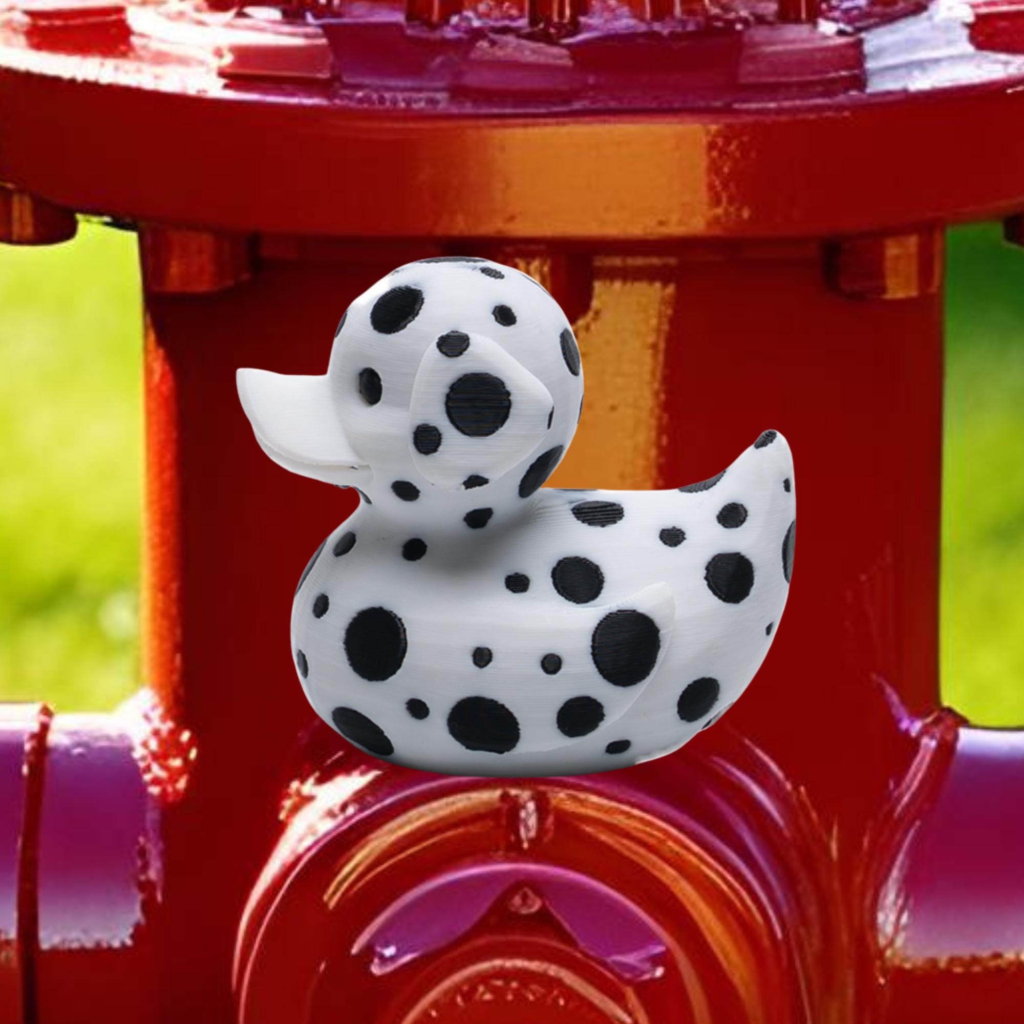 Dalmatian Cruise Duck Gift Firefighter Hide and Seek Duck Dalmatian Dog Lover Collectible Party Favor for Boys Cute Travel Duck for Cruisers
