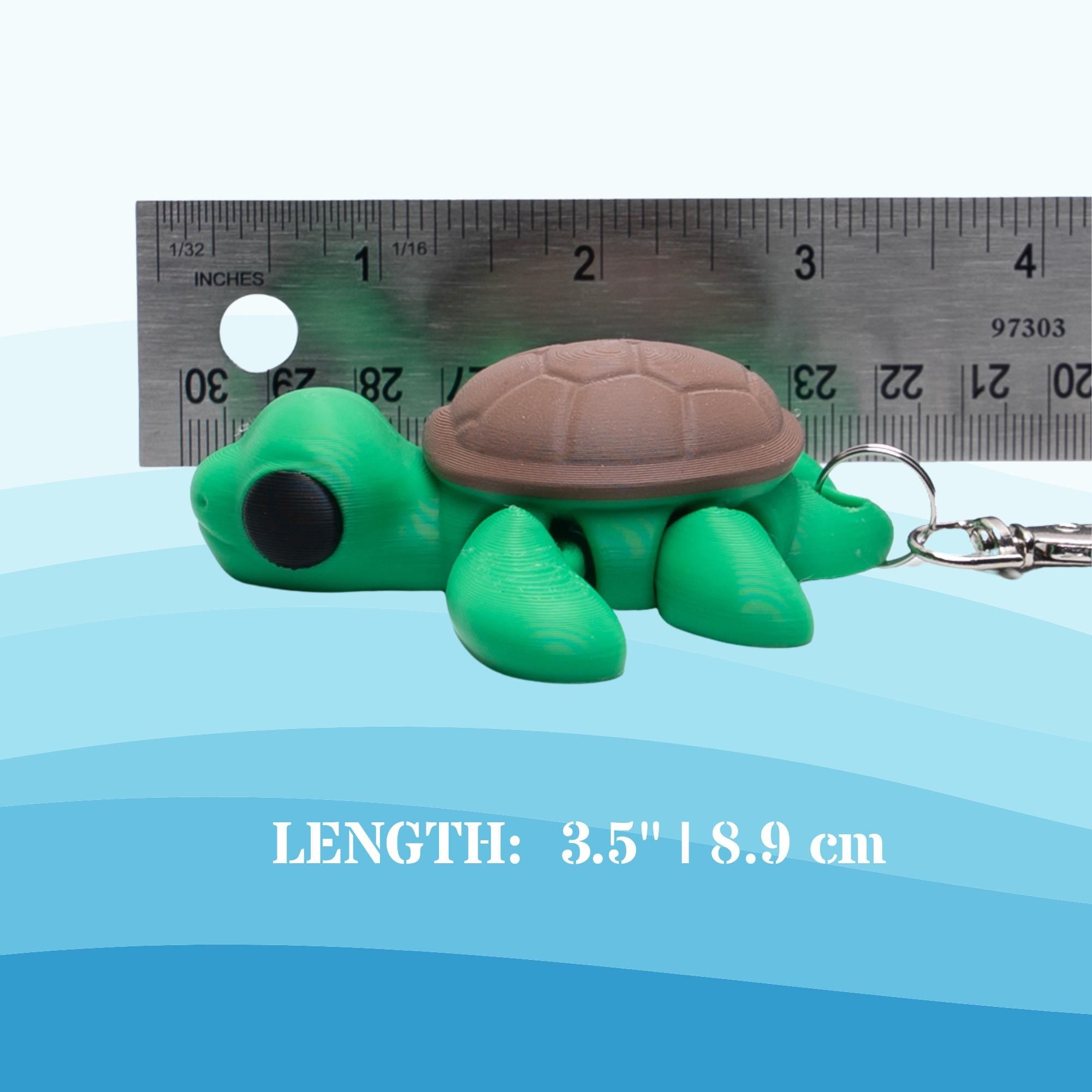 Gift for Kids Sea Turtle Fidget Toy Flexi Clip On Jiggle Pal Articulated Turtle Toy Birthday Party Favor Cake Topper or Fun Keychain Gift