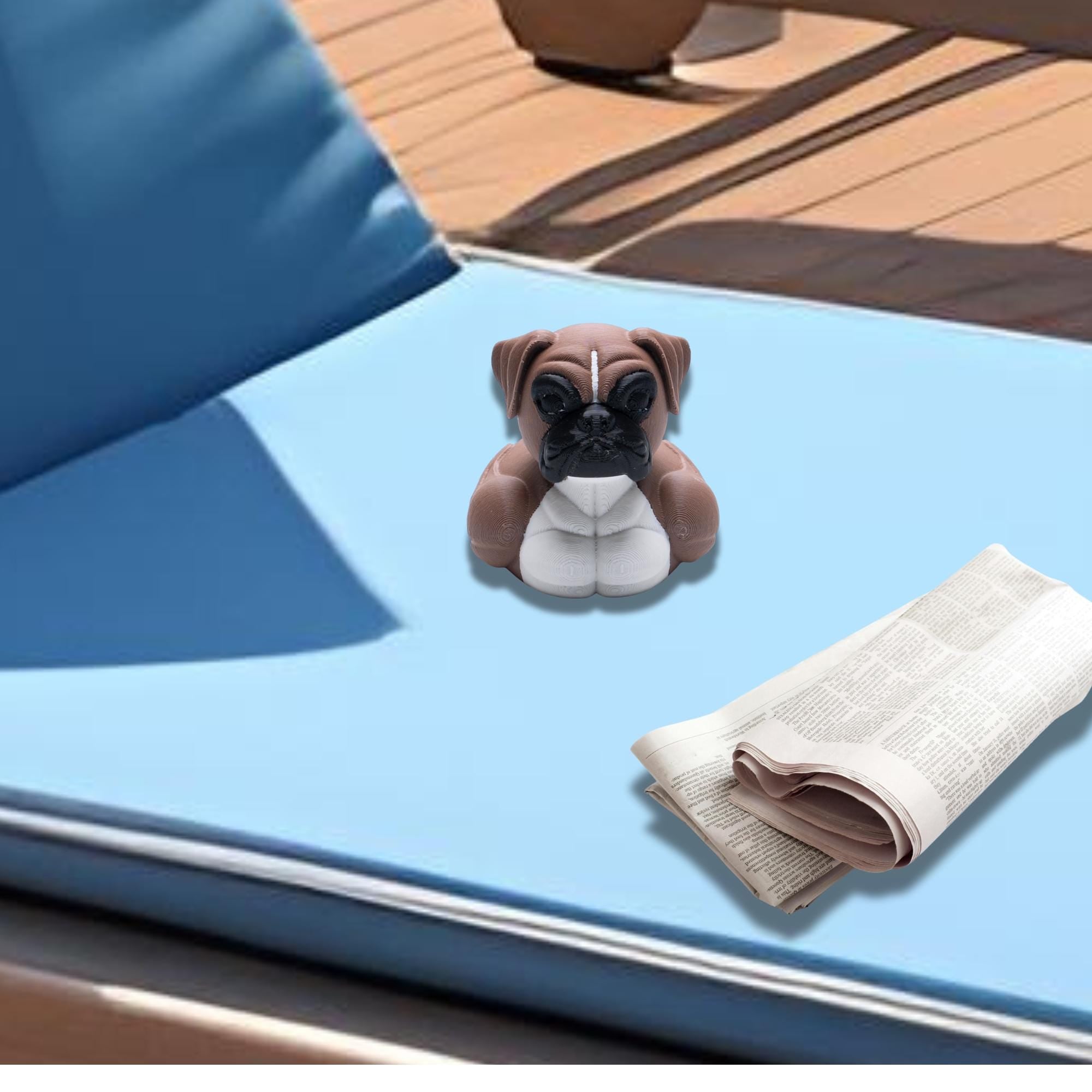 Boxer Cruise Duck Gift Dog Lover Hide n Seek Duck Fun Travel Gift for Him Puppy Party Favor Dog Birthday Cake Topper Souvenir Keepsake Duck