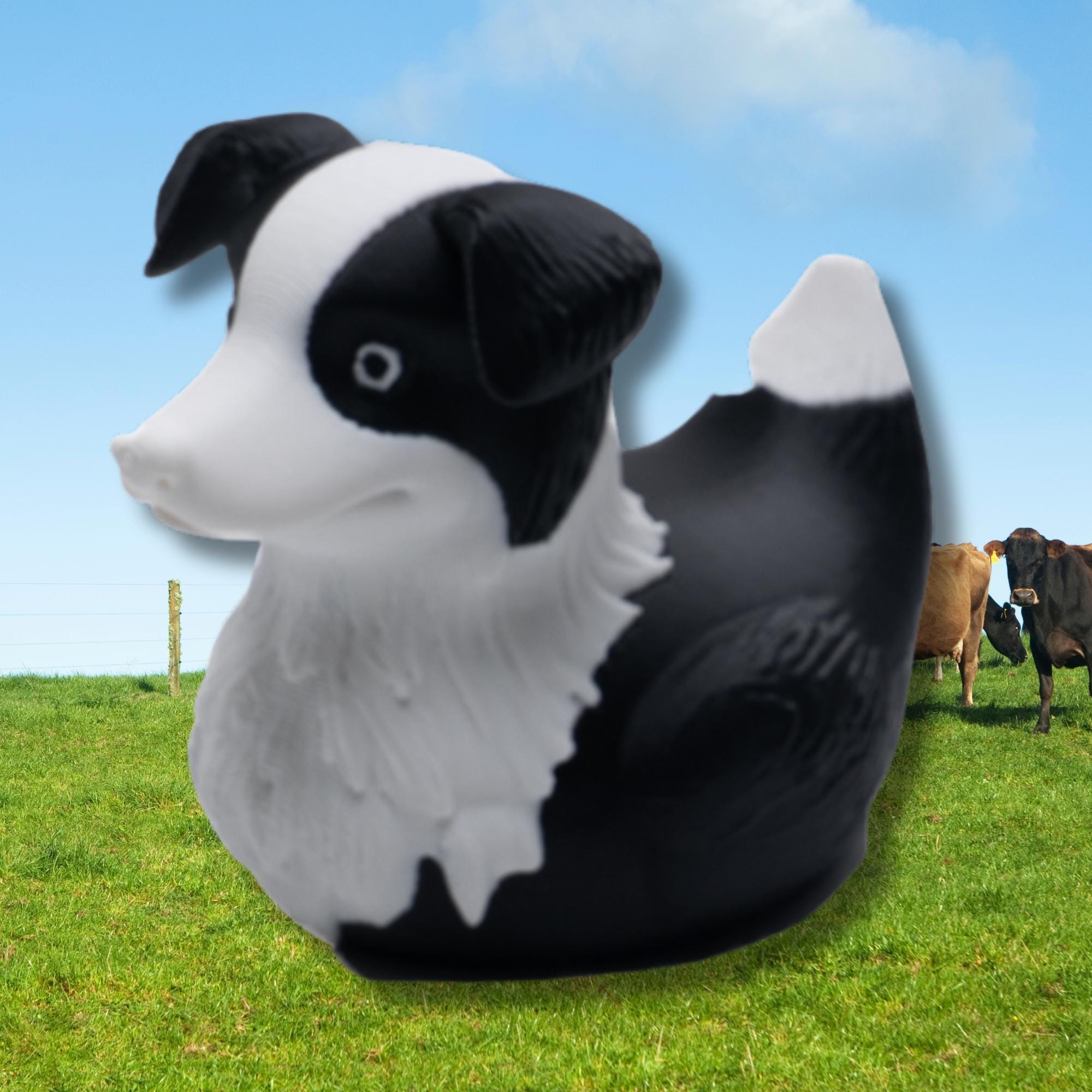 Border Collie Cruise Duck Gift Dog Lover Hide and Seek Duck Farm Animal Souvenir Cowboy Party Favor Dog Birthday Cake Topper Gift for Her