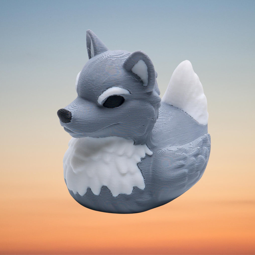 Wolf Cruising Duck for Hiding and Collecting on Alaska Cruise Gift for Her Nature Lover Gray Wolf Bookshelf Decor 3D Printed Duck Souvenir