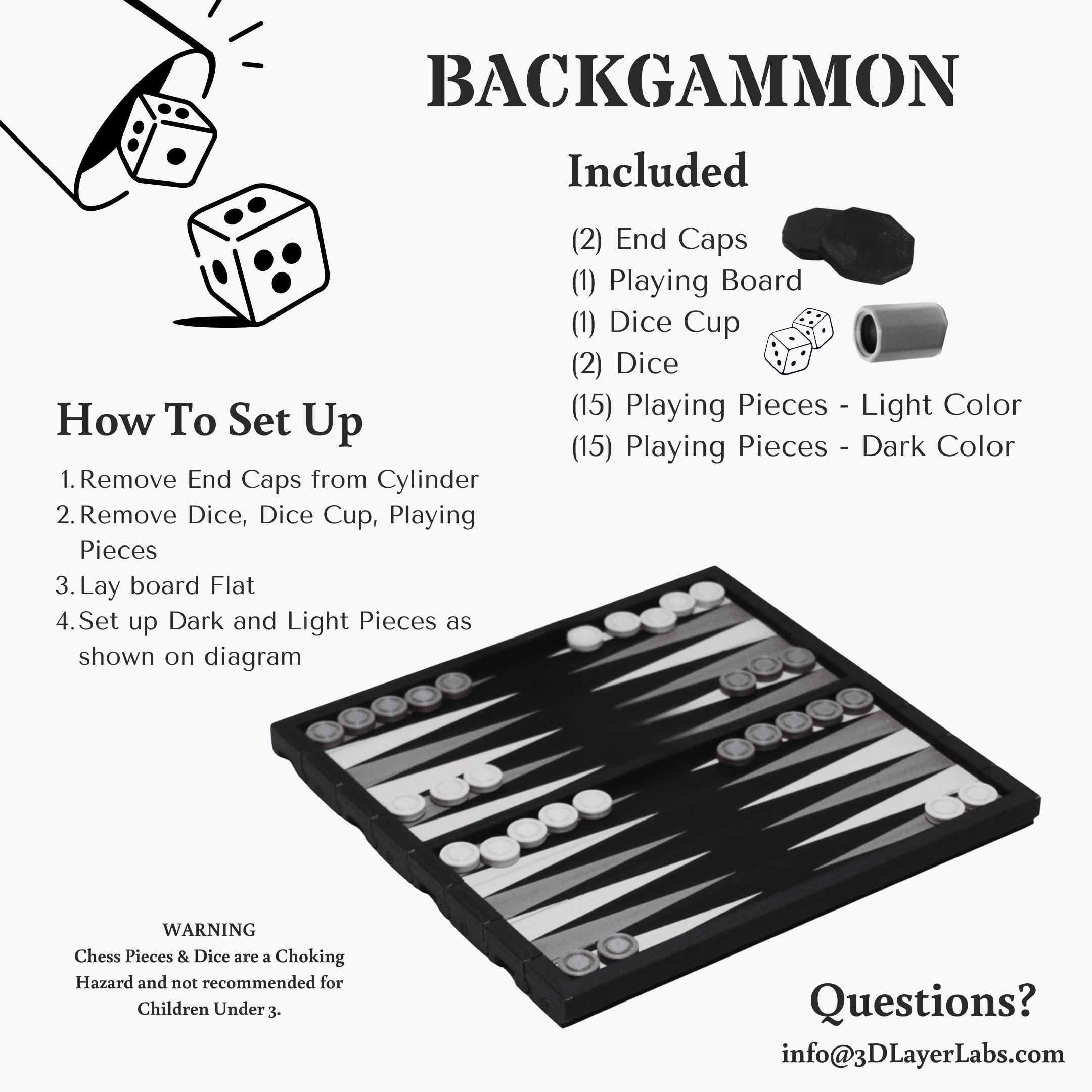 Portable Backgammon Set Gift for Traveler Roll Up Compact Game Packs Easily for Plane Cruise and Camping Game Waterproof for Outdoor Play