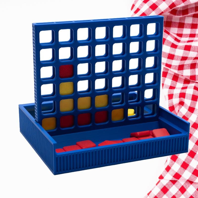Gift for Game Lovers 4-in-a-Row Portable Game for Car Trip Activity Idea Gift for Teen Camp Travel Game for Outdoor Poolside Game for Kids