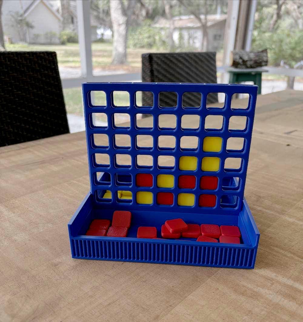 Family Favorite Game 4 in a Row Fun Gift for Travel Compact Play on Car Trips Plane Vacation Game for All Ages Outdoor Waterproof Family Fun