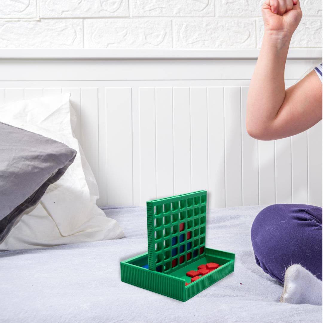 Family Favorite Game 4 in a Row Fun Gift for Travel Compact Play on Car Trips Plane Vacation Game for All Ages Outdoor Waterproof Family Fun