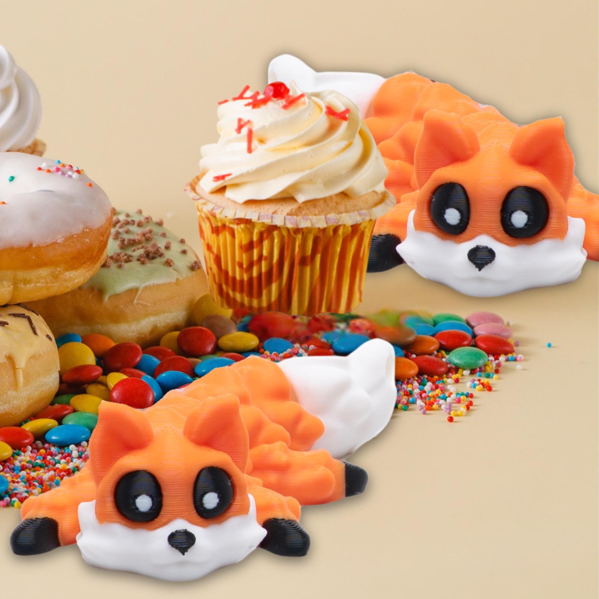 Gift for Kids Fox Flexi Fidget Toy for Stress Free Play with Articulated Jiggle Pal Clip to Backpack School and Camp Bag Friendly Fox Pet