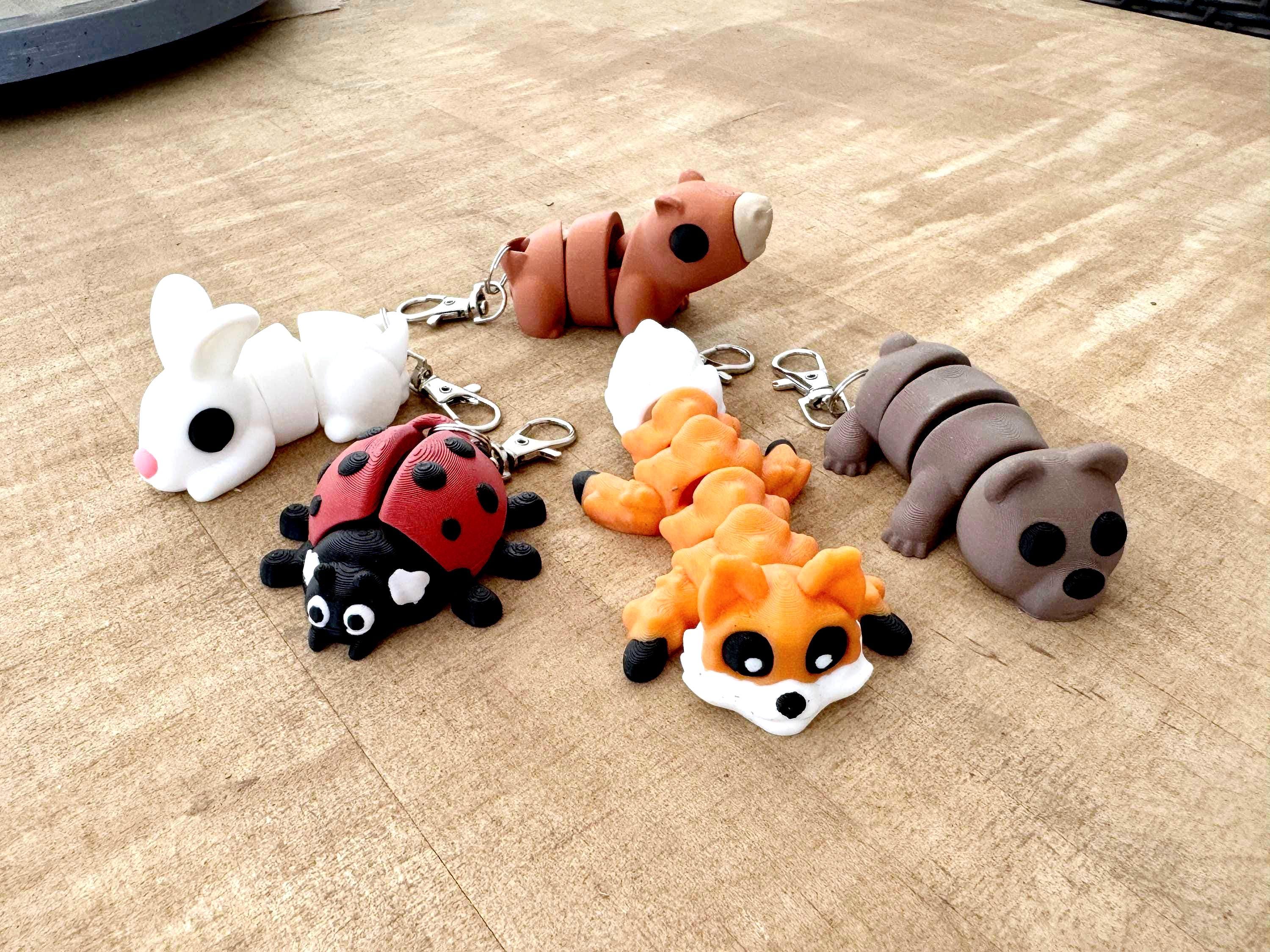 Gift for Kids Fox Flexi Fidget Toy for Stress Free Play with Articulated Jiggle Pal Clip to Backpack School and Camp Bag Friendly Fox Pet