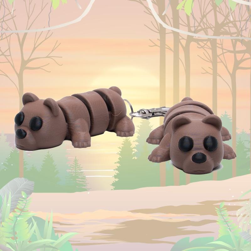 Biggie Bear Jiggler Jiggler Toy Wearable 3D Articulated Clip On Backpack Buddy Non Toxic Washable No Small Part Gift for Kids Party Favor