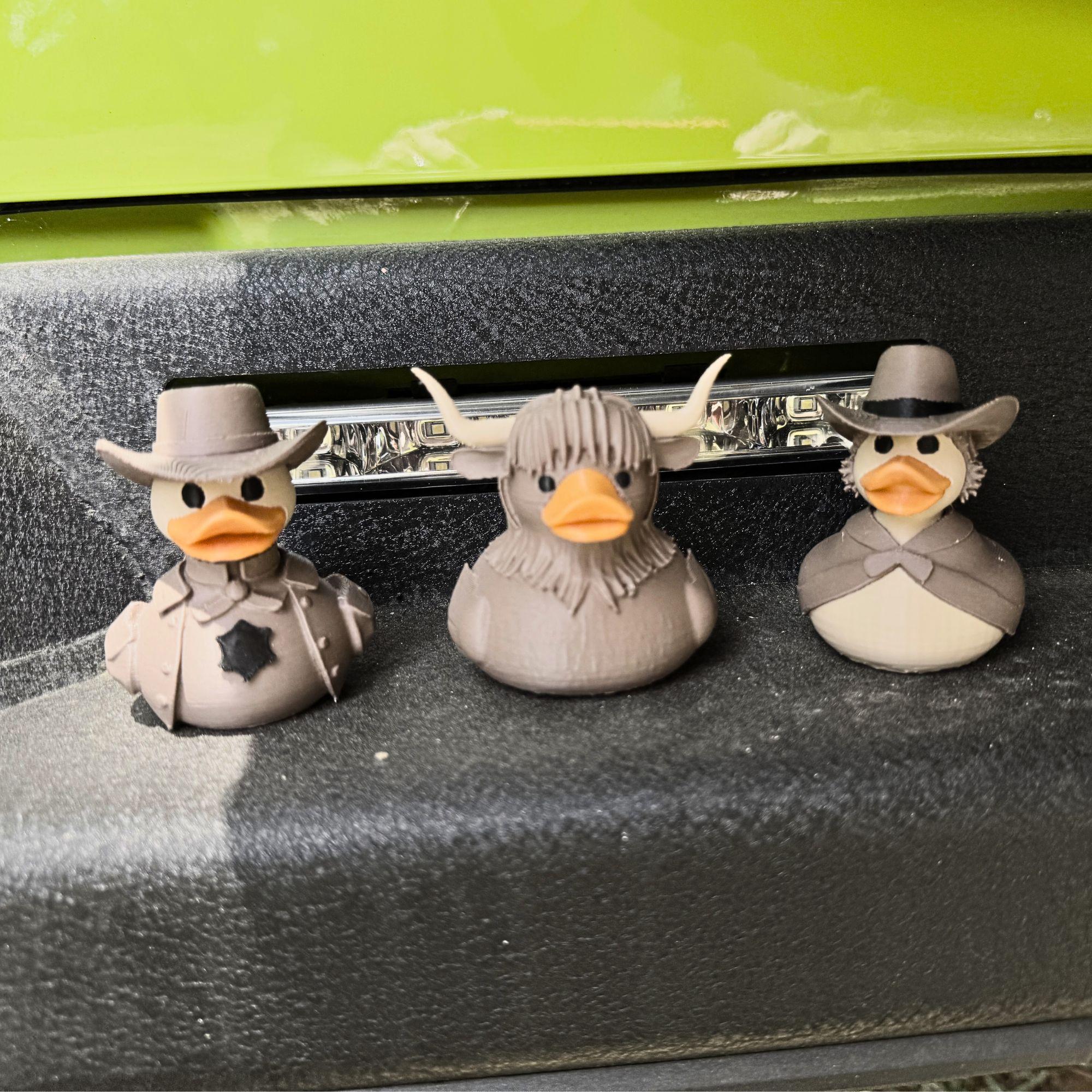 Western Ducking Set of 3 Sheriff Outlaw Blondie Ducks for Ducking Fans Law Enforcement Gift for Dad Cowboy Party Favor Trail and Cruise Duck
