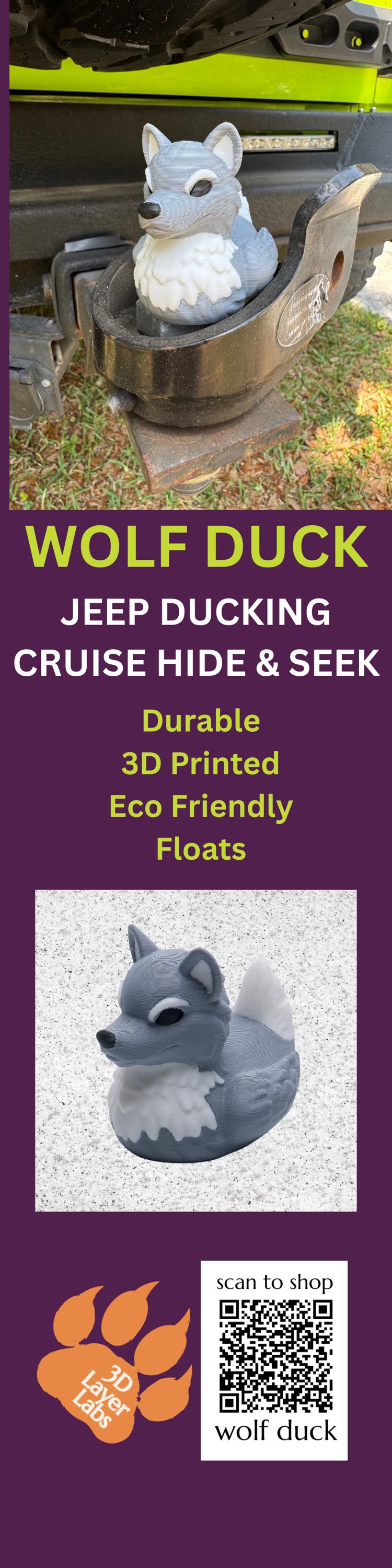 Wolf Cruise Duck Gift Lone Wolf Hide and Seek Duck for Nature Lovers Alaska Theme Ship Duck Rustic Keepsake Adventure Gift for Her or Him