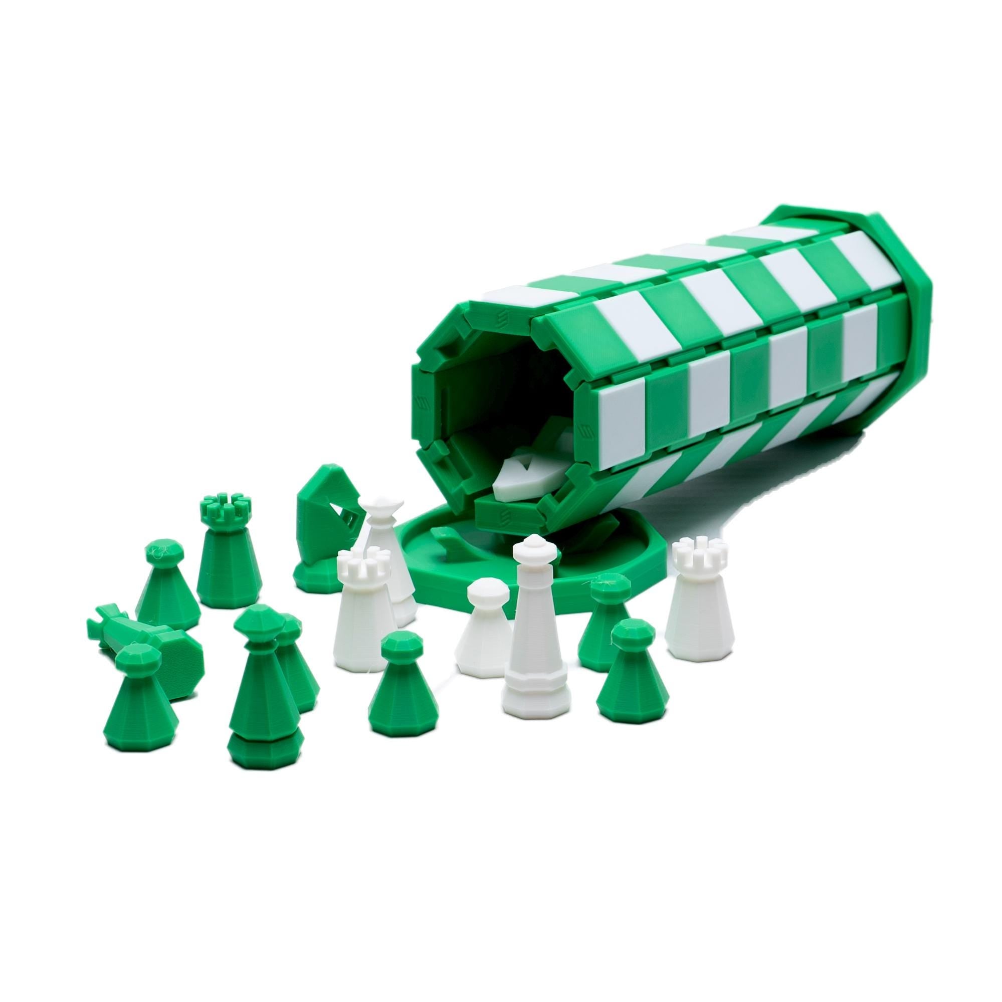 Chess & Checker Set Compact Gift for Him Travel Roll Up Case Packs Easily in Backpack for Plane Waterproof Fun on Cruise and Camping Gift