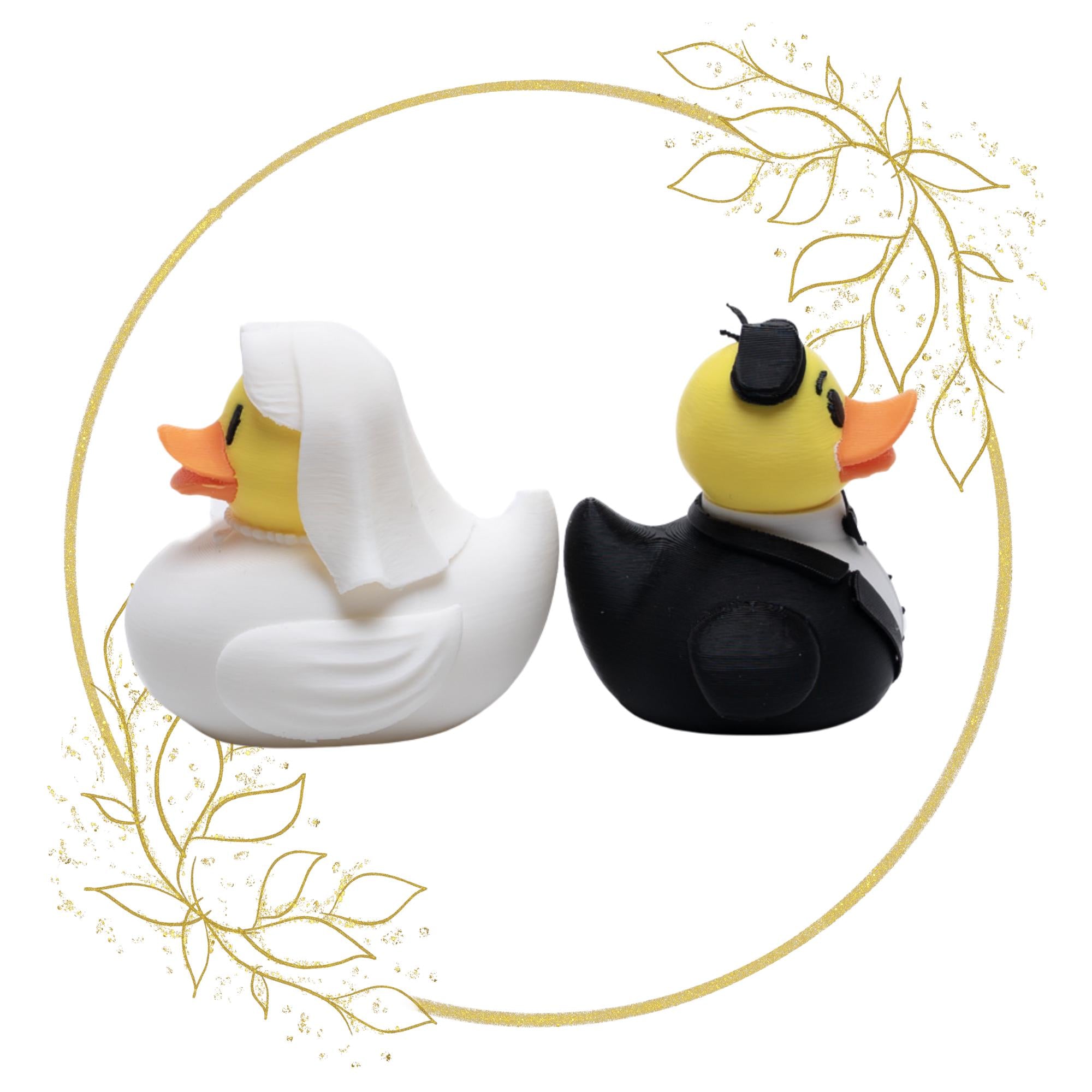 Bride and Groom Duck for 4x4 Ducking Fans Rustic Wedding Favor Groom Cake Topper Bridal Shower Keepsake Dashboard Ducks for Off-Road Couples