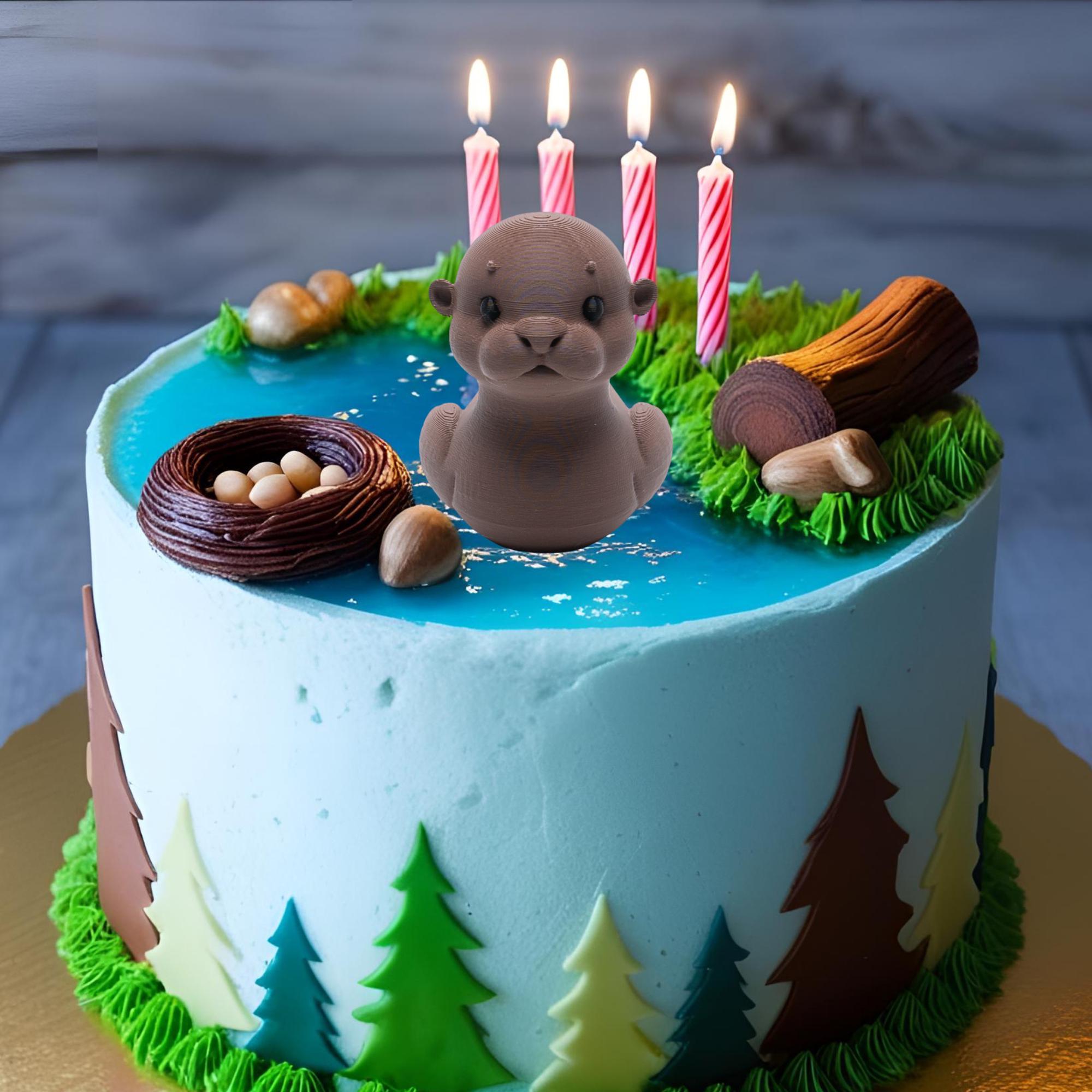 Otter Cruise Duck Gift Cute Nature Lover Hide and Seek Duck Woodlands Animal Party Favor Cake Topper Travel Keepsake for Ship Adventures