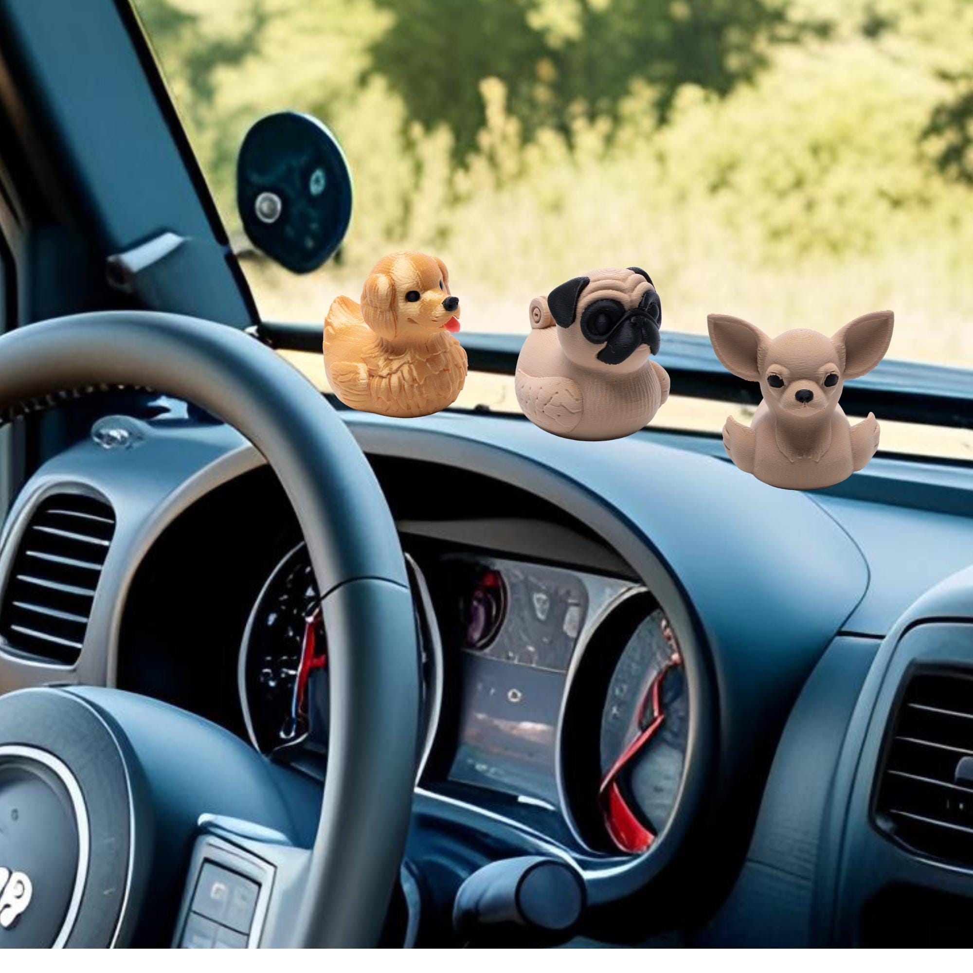Pug Duck Gift for 4x4 Ducking Fans Cute Dashboard Duck for Dog Lovers Pet Pug Owner Keepsake Breeder Thank You Gift Off-Road Trail Surprise