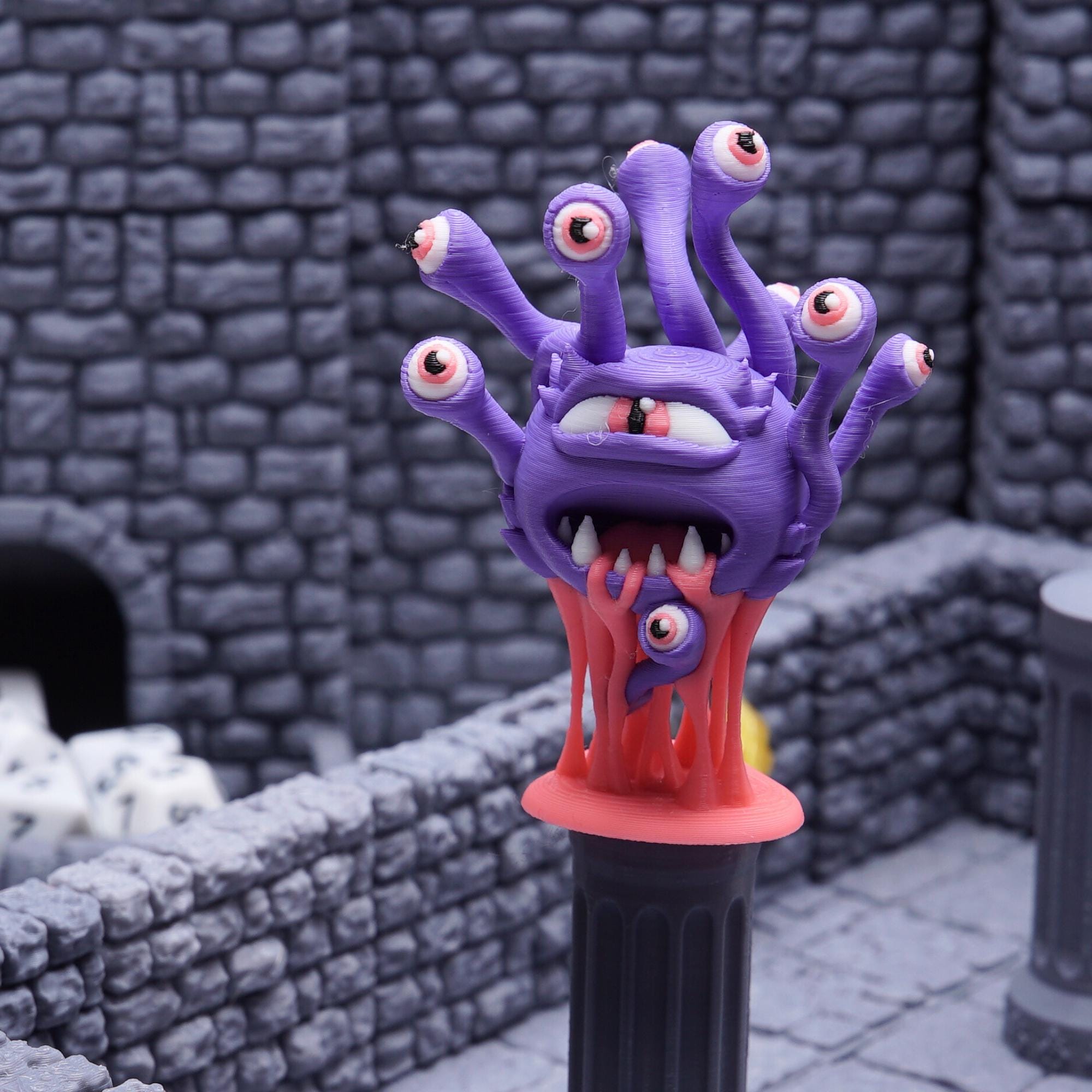 DnD Beholder Monster Miniature for Tabletop Game Role Play Eye Tyrant Creature Gift for DnD Fan 3D Printed Miniature Beholder for DnD Figure
