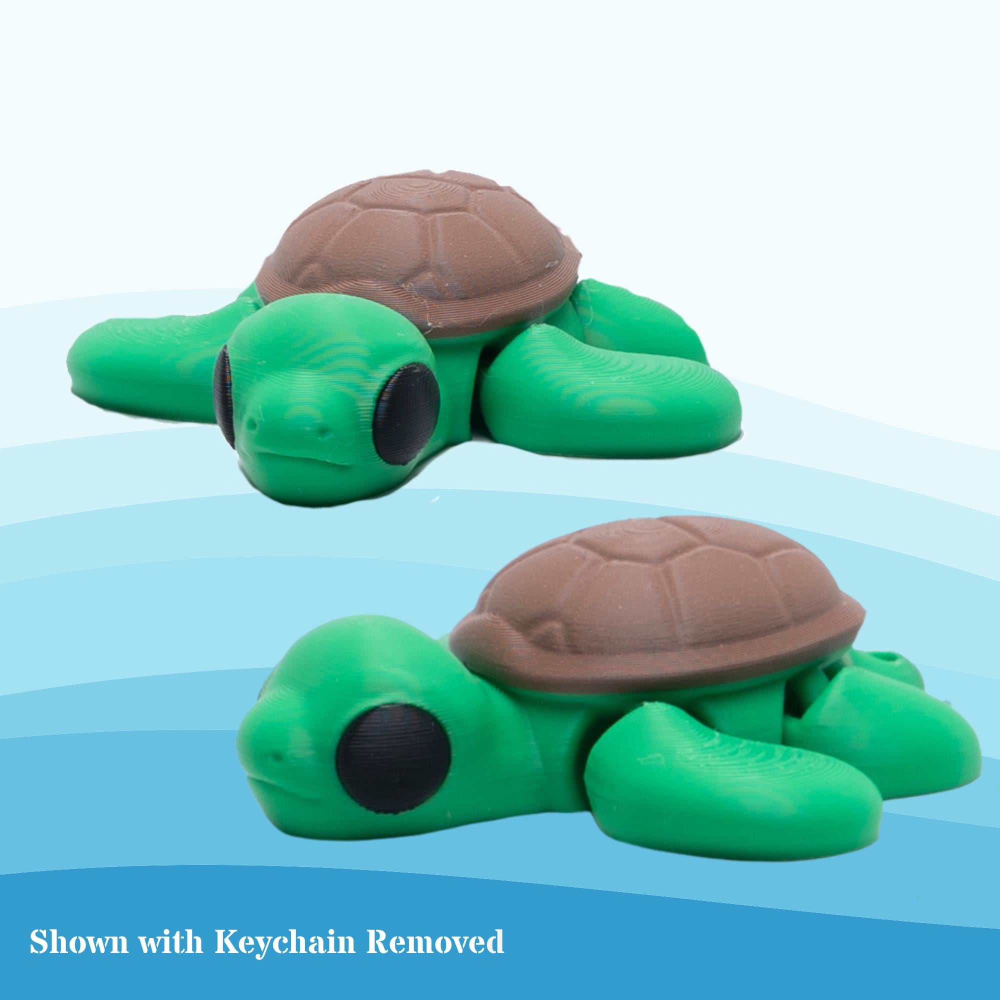 Gift for Kids Sea Turtle Fidget Toy Flexi Clip On Jiggle Pal Articulated Turtle Toy Birthday Party Favor Cake Topper or Fun Keychain Gift