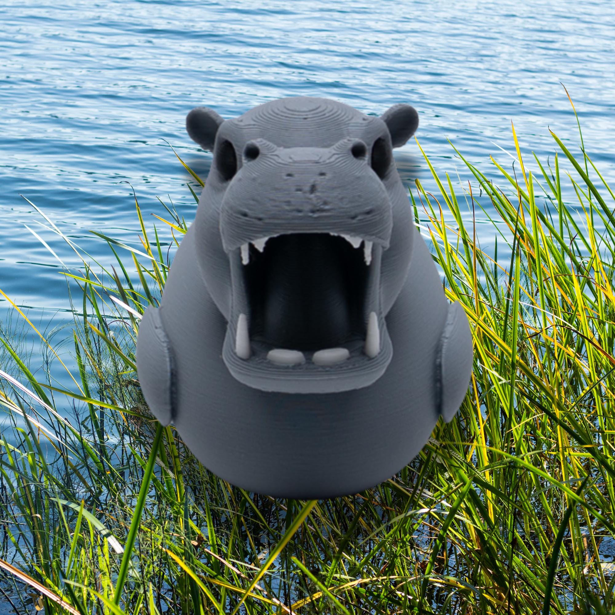 Hippo Cruise Duck Gift Safari Hide and Seek Duck for Kids Zoo Animal Birthday Party Favor Pool Party Cake Topper Wildlife Travel Keepsake