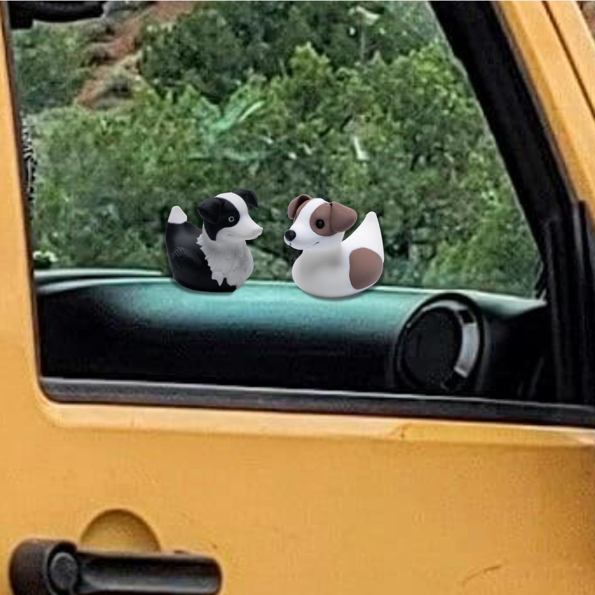 Border Collie Duck Gift for Off-Road Ducking Fans Cowboy Trail Dashboard Duck Dog Lover Party Favor Cute Cake Topper Keepsake Gift for Her