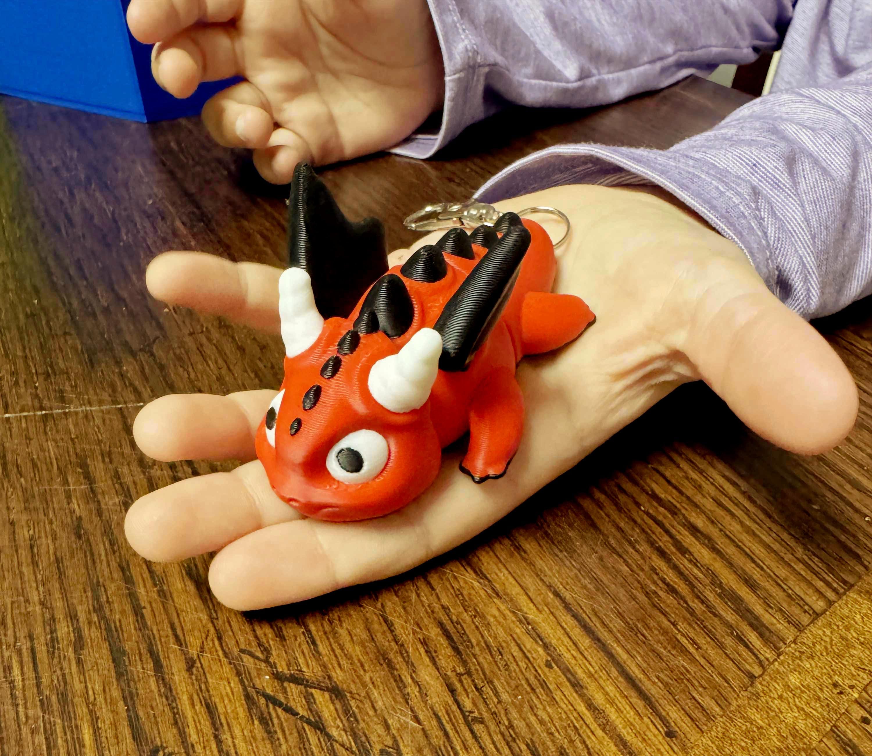 Biggie Dragon Jiggler Pet Toy Wearable 3D Articulated Clip On Backpack Buddy Non Toxic Washable No Small Part Gift for Kids Party Favor