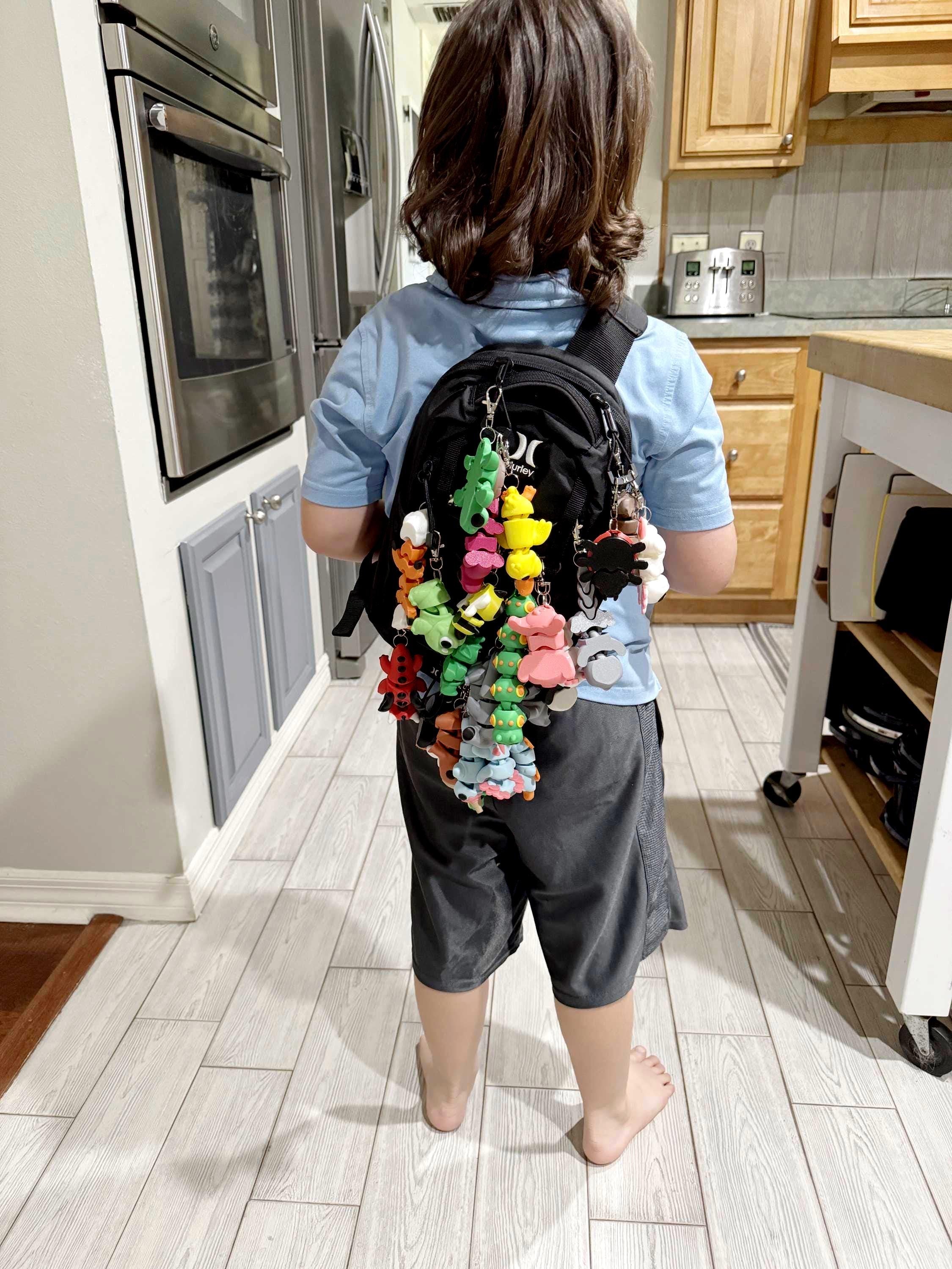 Panda Flexi Fidget Toy Gift for Kids for Stress Free Play with 3D Articulating Panda Bear Clip Backpack School and Camp Bag Companion Toy